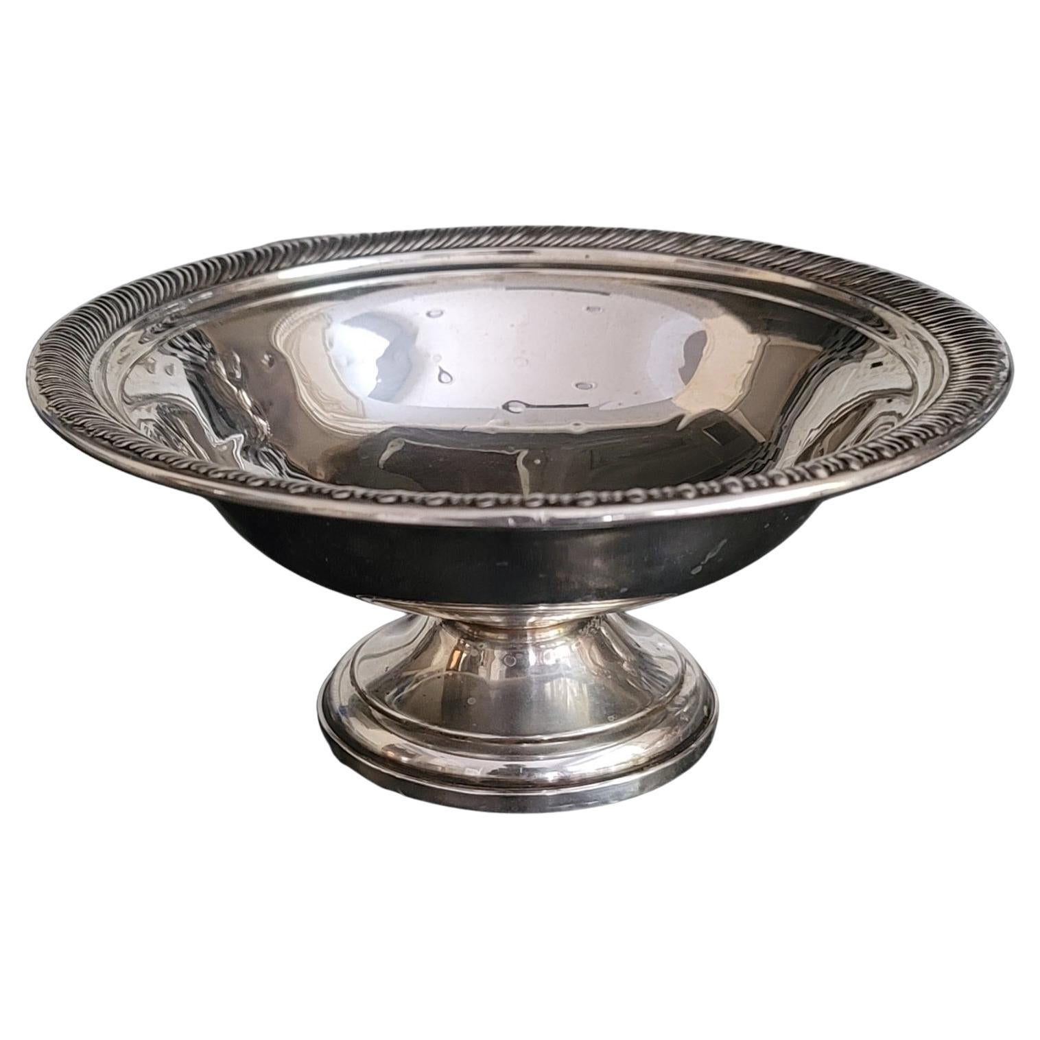 English Weighted Sterling Silver Compote or Candy Dish For Sale