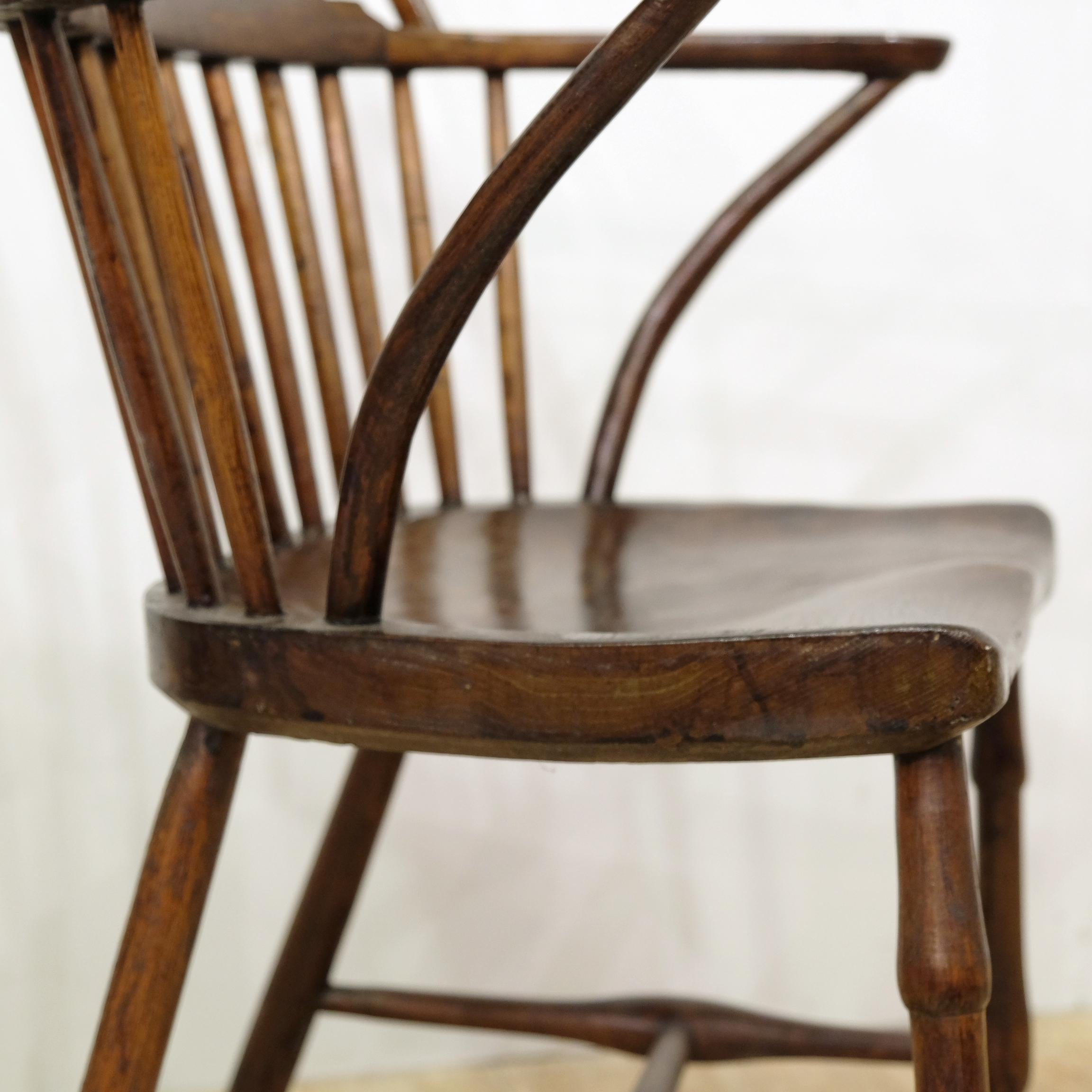 Beech English West Country Mid-19th Century Stickback Windsor Chair