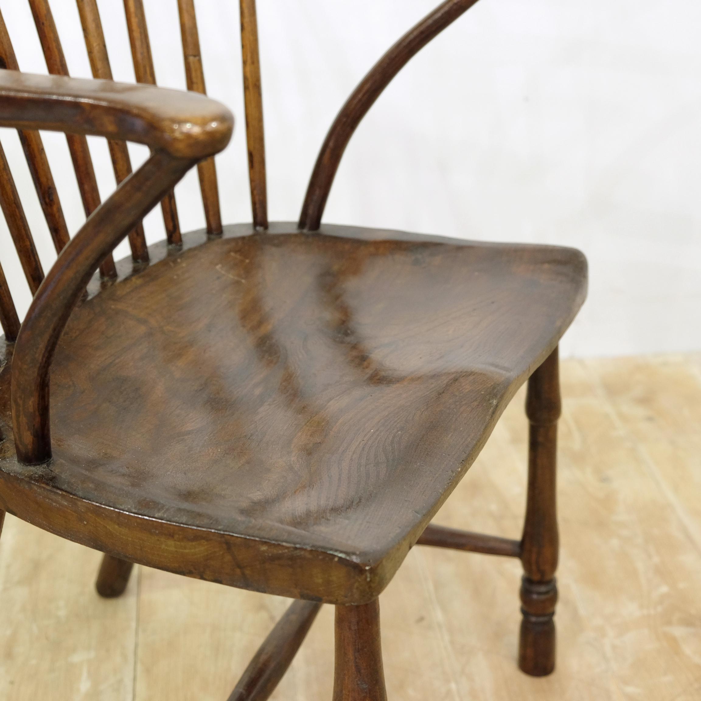 English West Country Mid-19th Century Stickback Windsor Chair 4