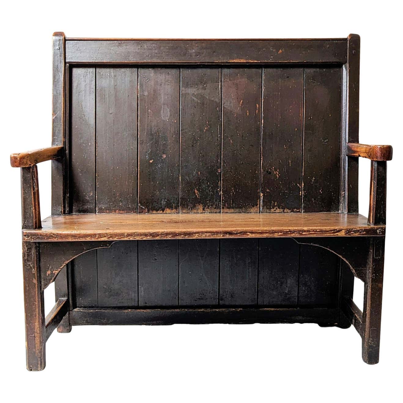 English Georgian West Country Settle Bench For Sale at 1stDibs