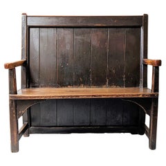 Used English Georgian West Country Settle Bench