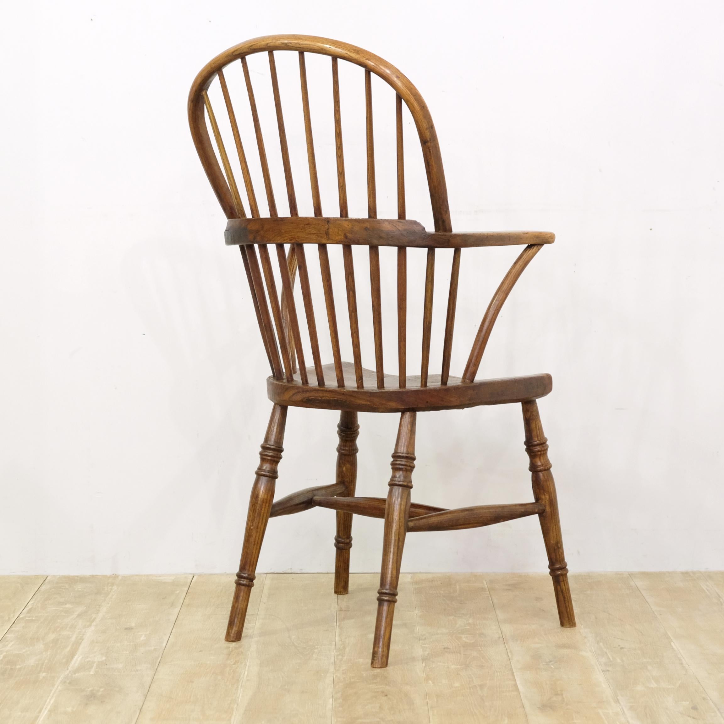 Early 19th Century English West Country Windsor Chair, Simple Stick Back, Elm and Ash, Georgian