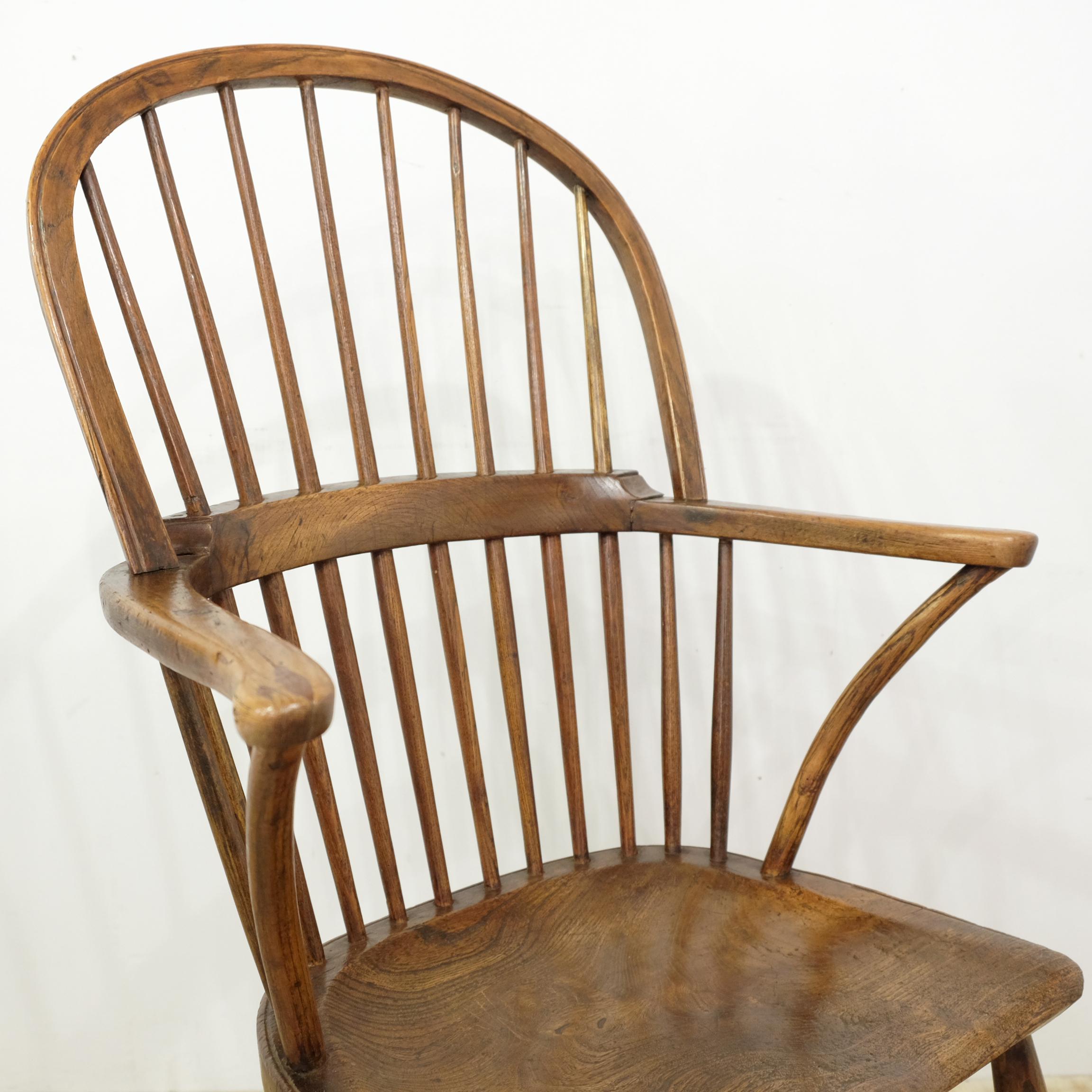 English West Country Windsor Chair, Simple Stick Back, Elm and Ash, Georgian 1