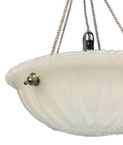 English White Alabaster Dish Ceiling Light