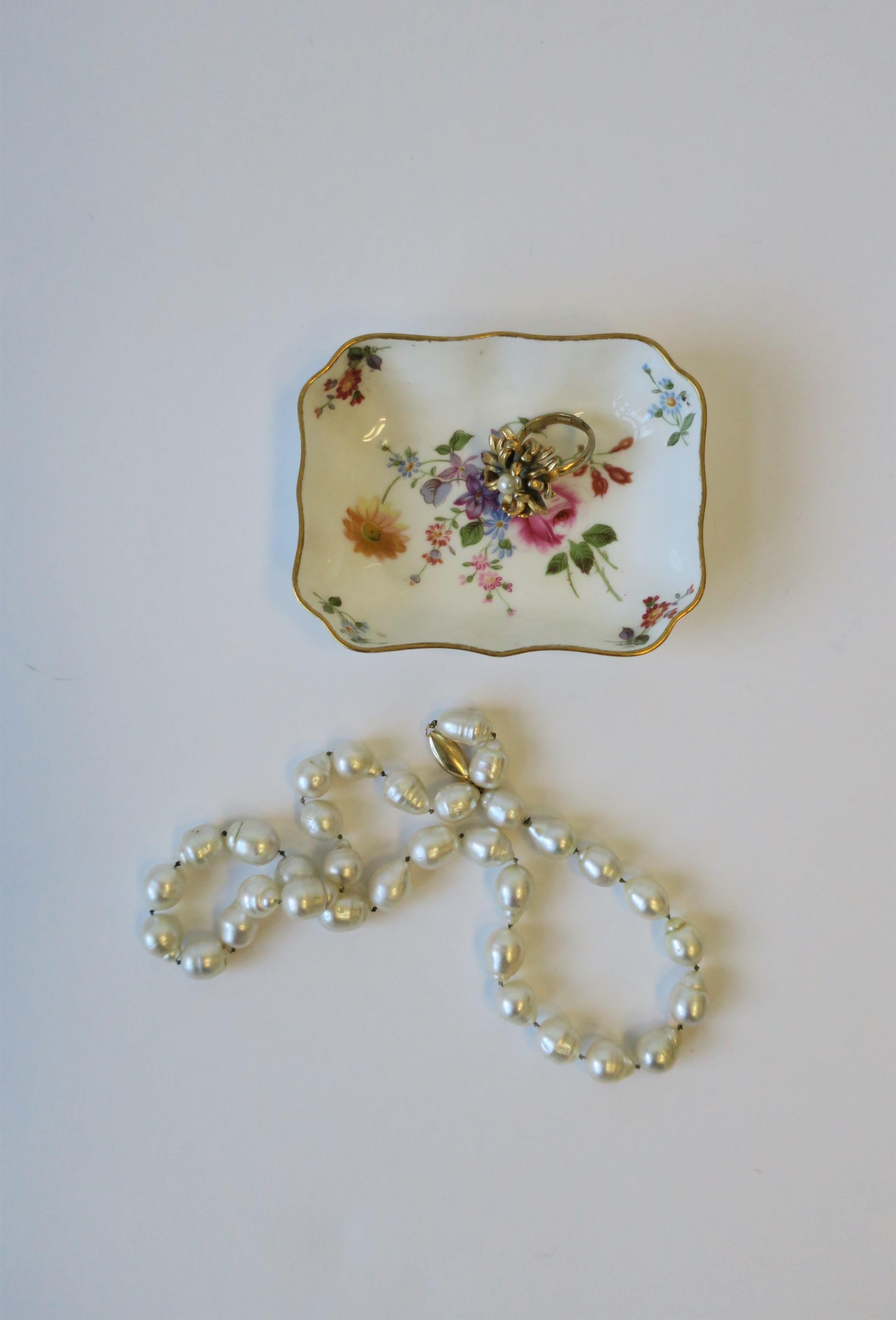 20th Century English Chintz Porcelain Royal Crown Derby Jewelry Dish