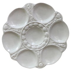 Antique English White Majolica Oyster Plate Arthur Wilkinson, circa 1910
