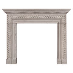 English White Marble Fireplace