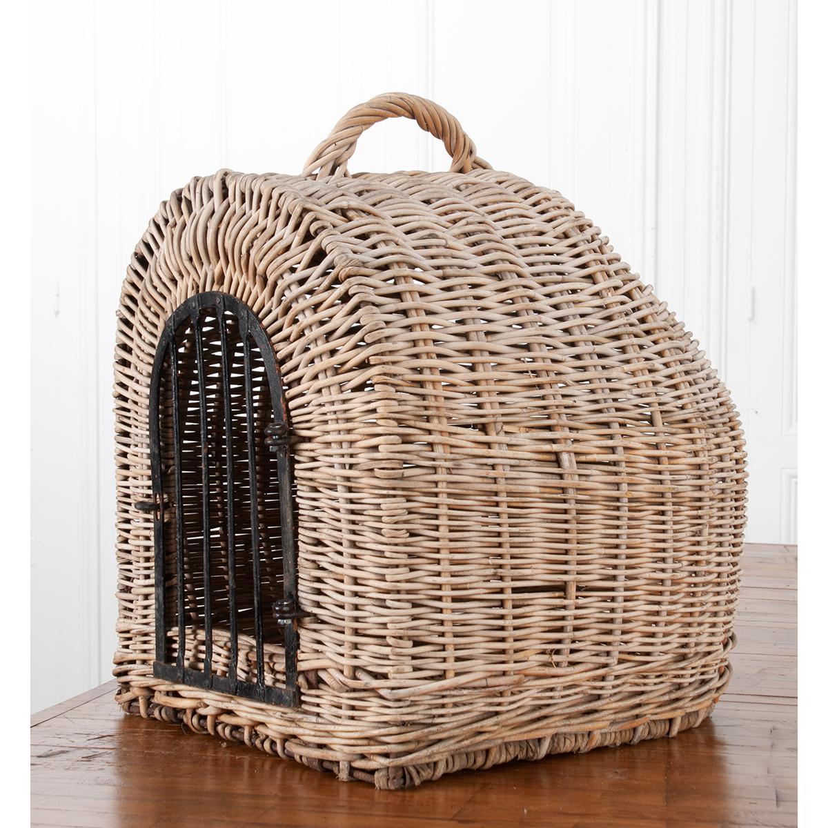 20th Century English Wicker Animal Carrier