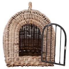Vintage English Wicker Animal Carrier