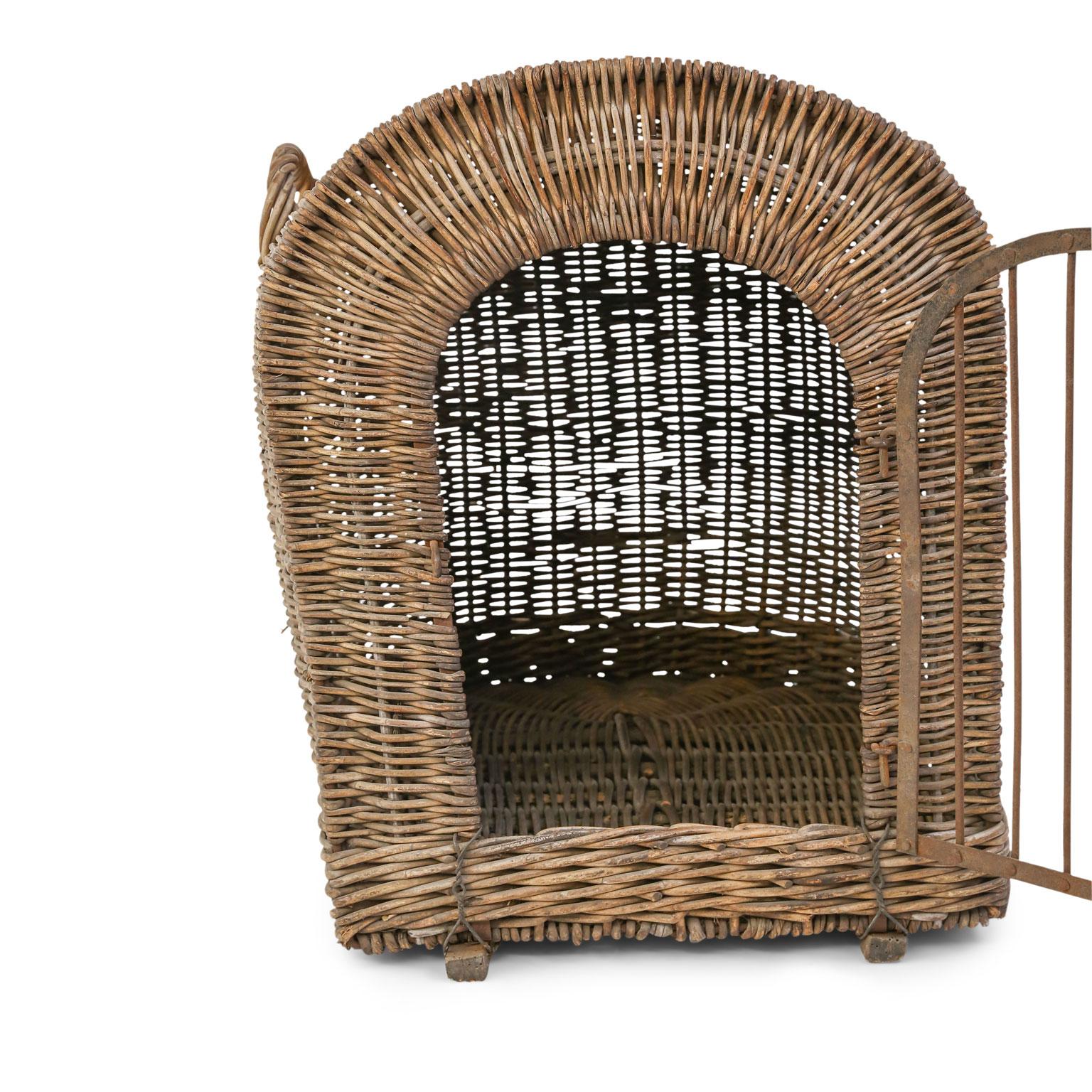 English Brown Wicker Dog Kennel Basket For Sale 1