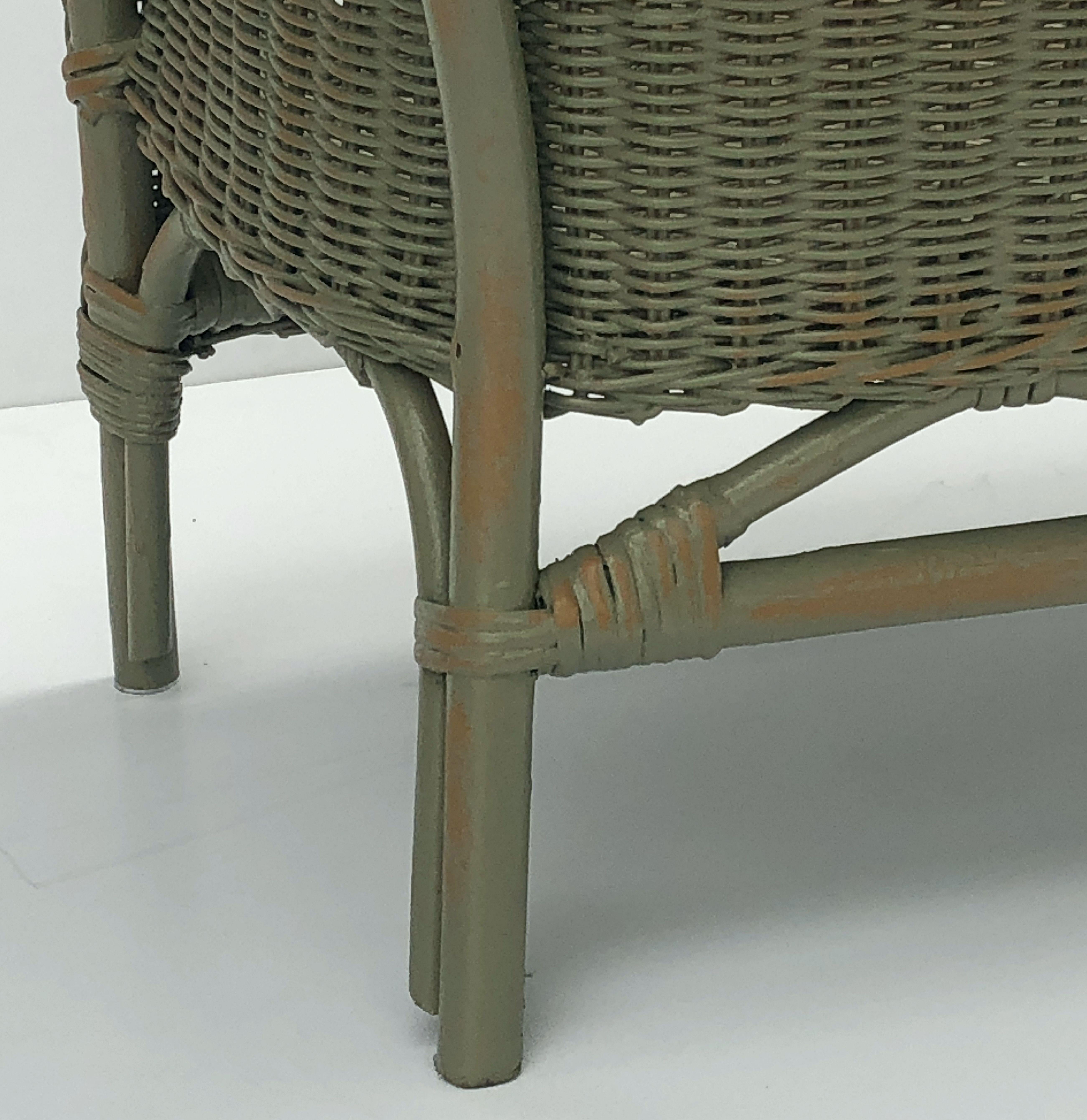 English Wicker Garden Child's Settee Bench or Seat by Lloyd Loom 3