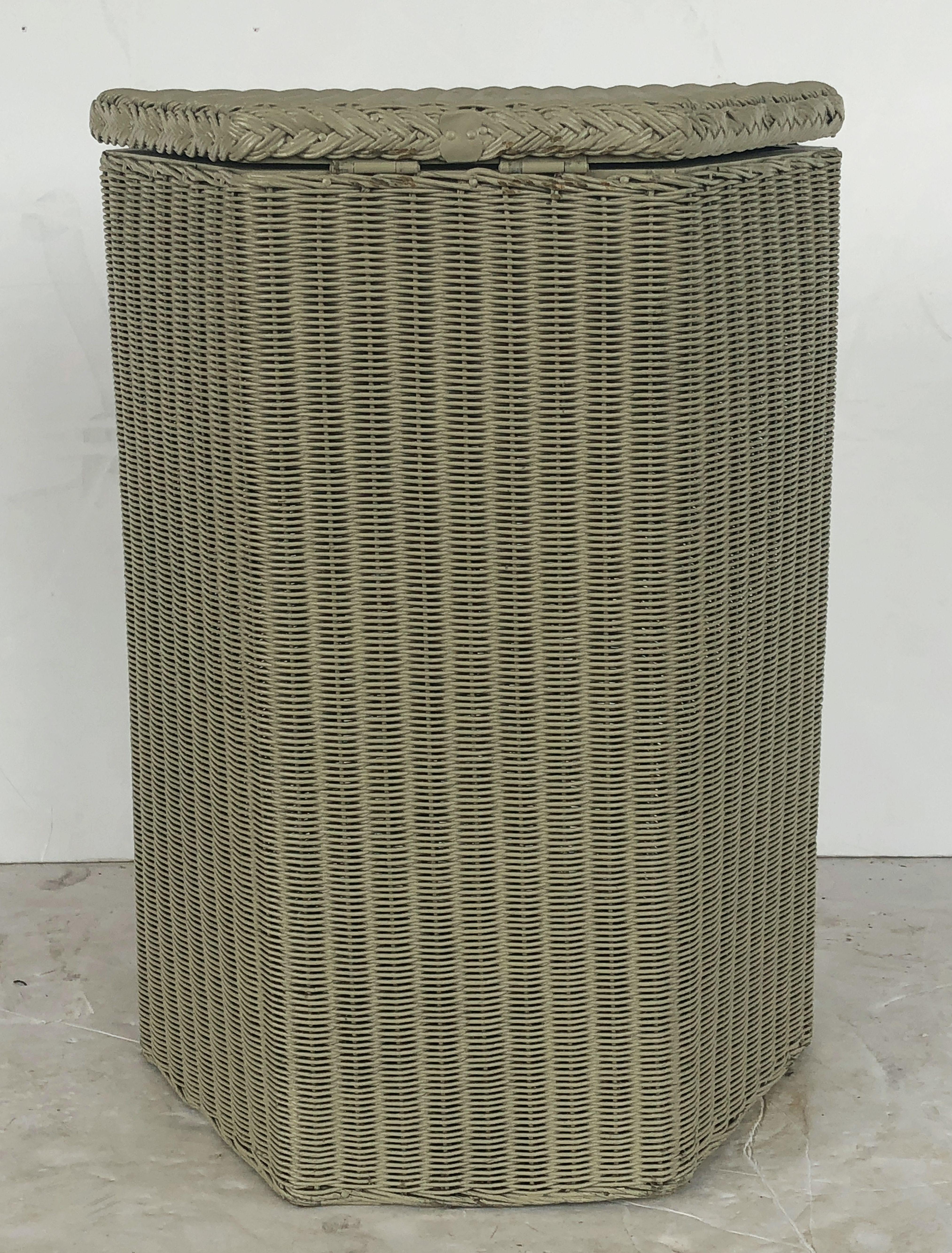English Wicker Garden Hexagonal Linen Hamper by Lloyd Loom 8