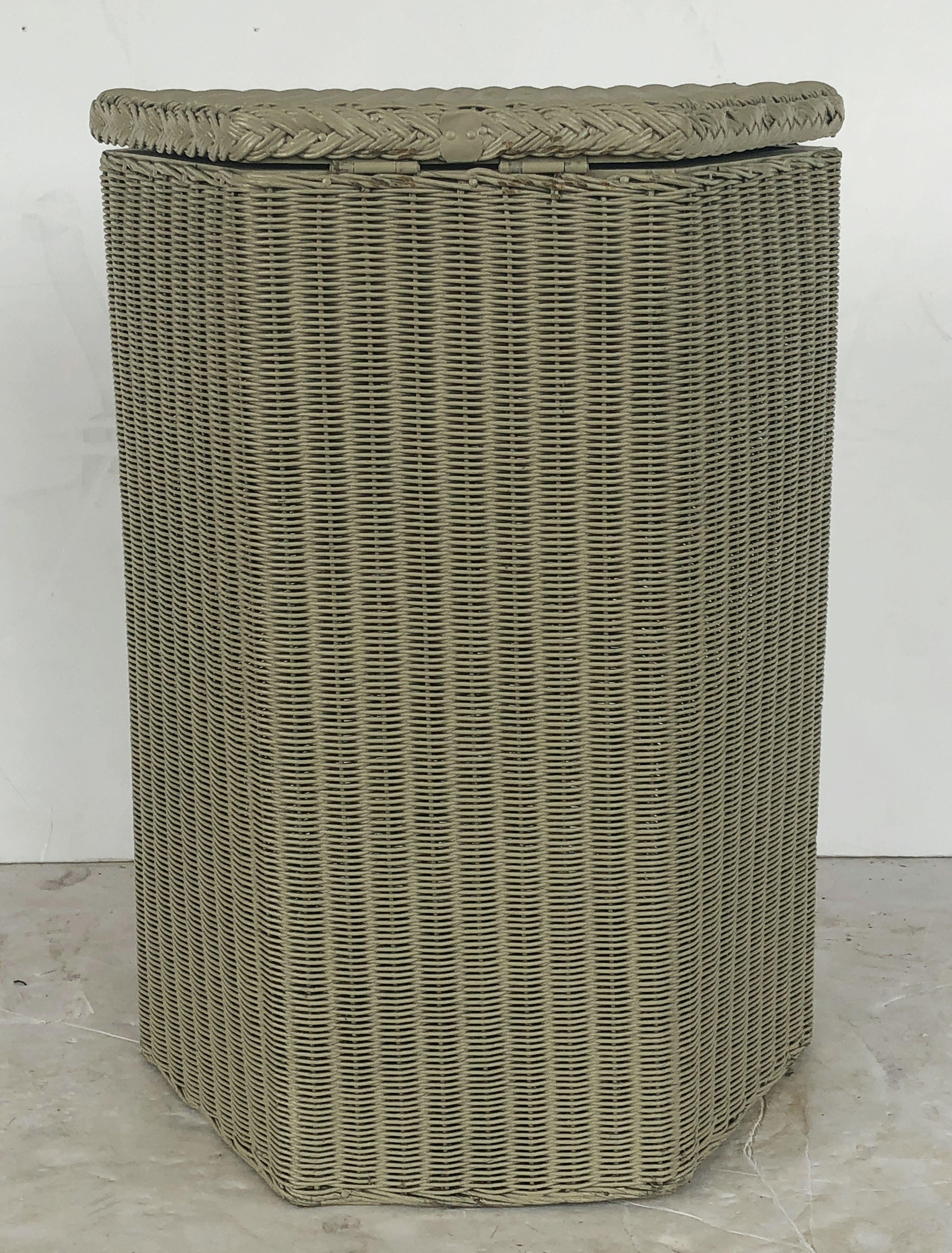 English Wicker Garden Hexagonal Linen Hamper by Lloyd Loom 7