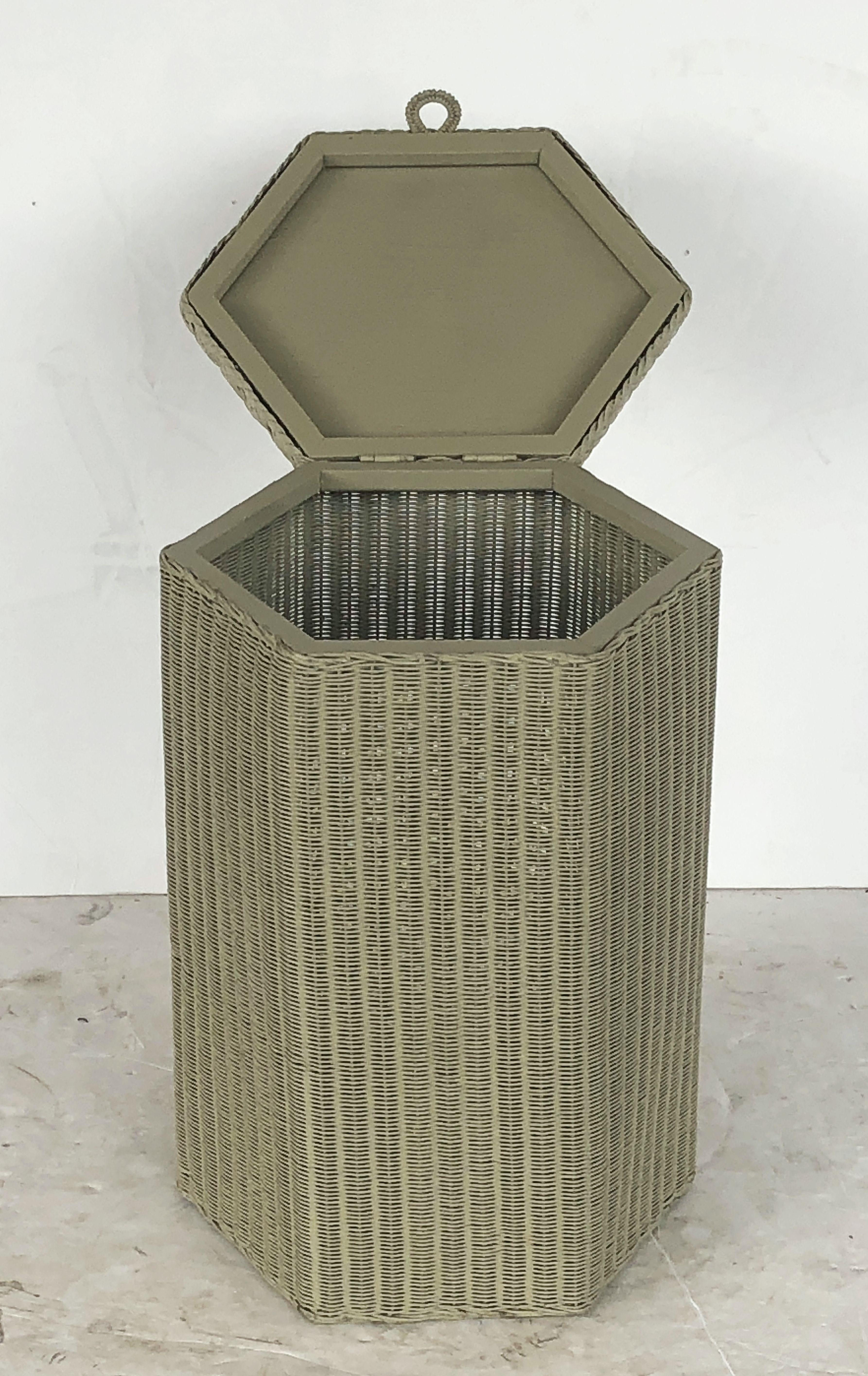 English Wicker Garden Hexagonal Linen Hamper by Lloyd Loom 3