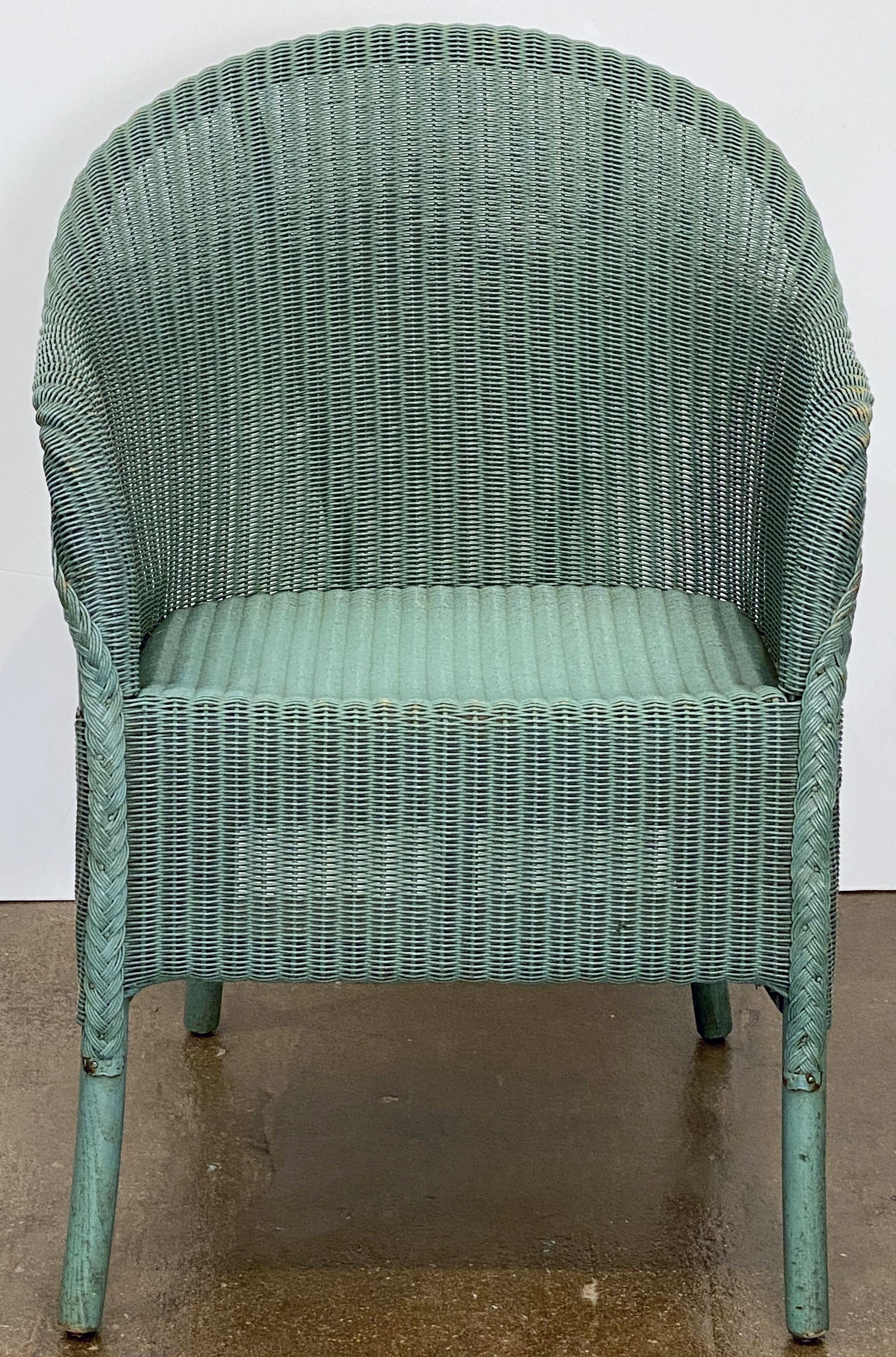 Woven English Wicker Garden or Lounge Chair by Lloyd Loom