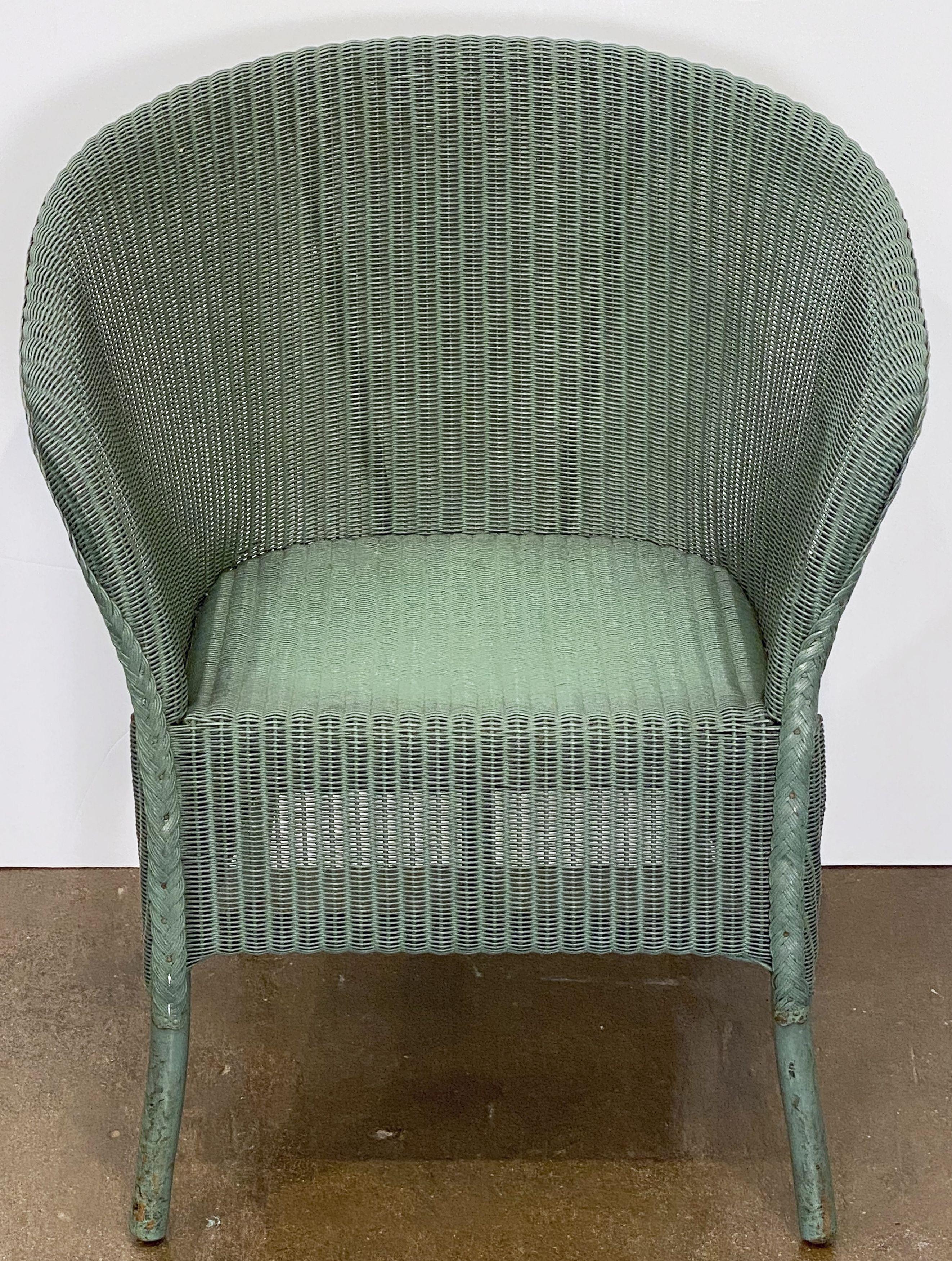 Woven English Wicker Garden or Lounge Chair by Lloyd Loom
