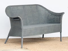 English Wicker Garden Settee Bench or Seat by Lloyd Loom
