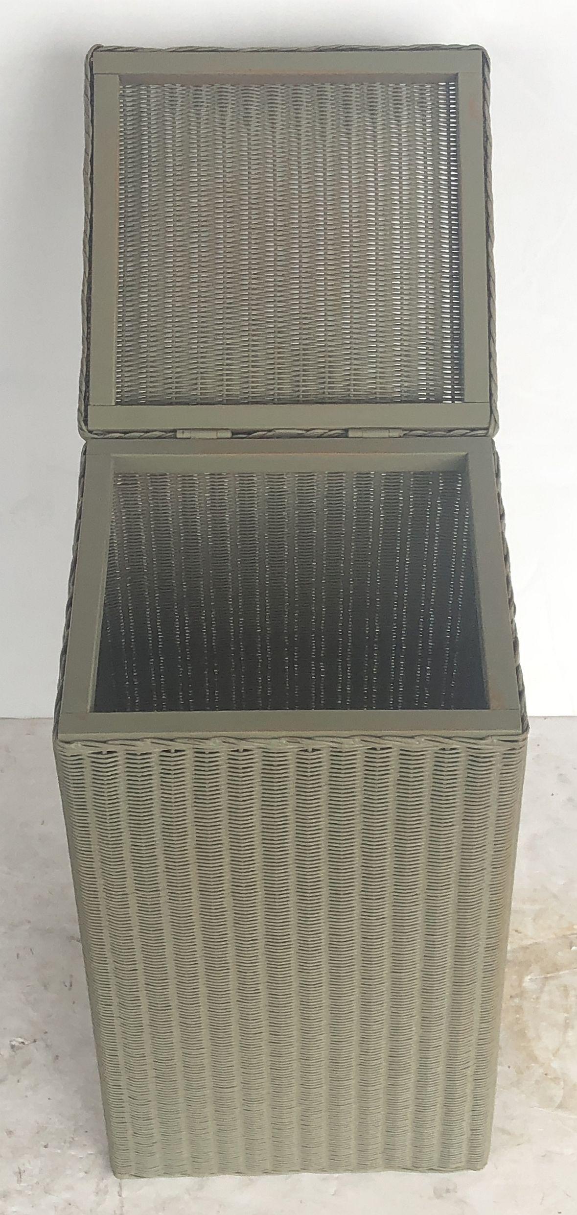 English Wicker Garden Square Linen Hamper by Lloyd Loom 8