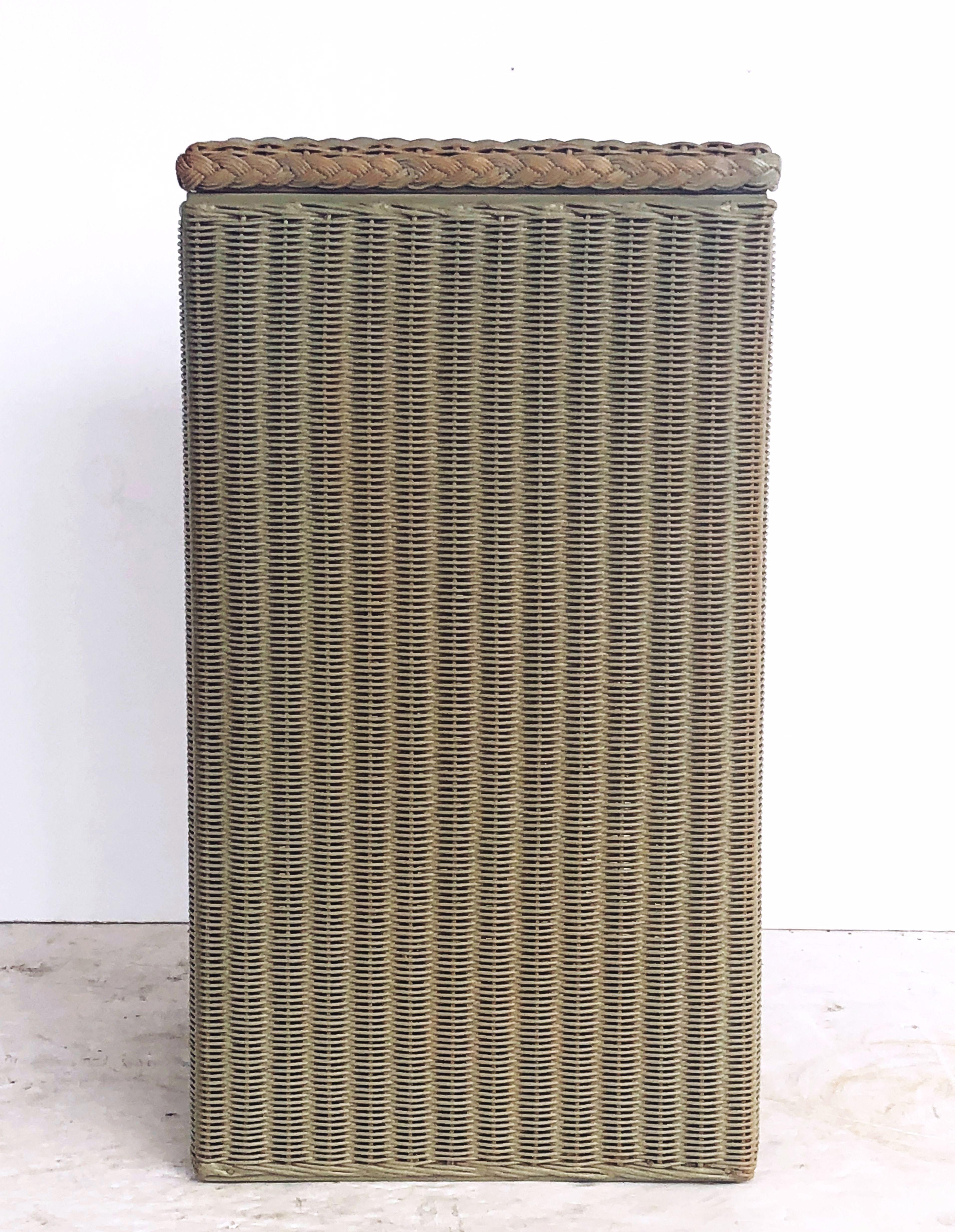 English Wicker Garden Square Linen Hamper by Lloyd Loom 1