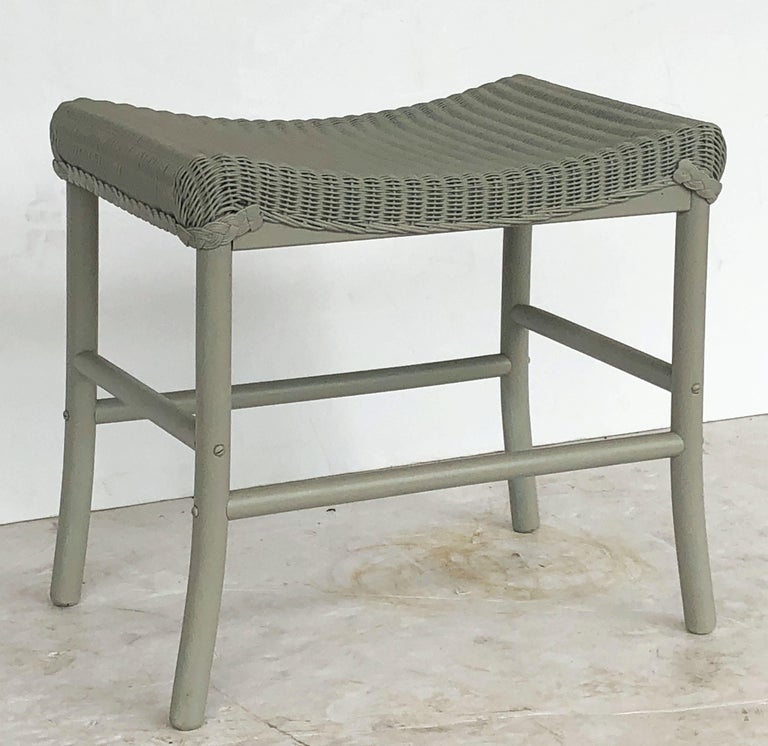 English Wicker Garden Stool or Ottoman by Lloyd Loom at 1stDibs lloyd