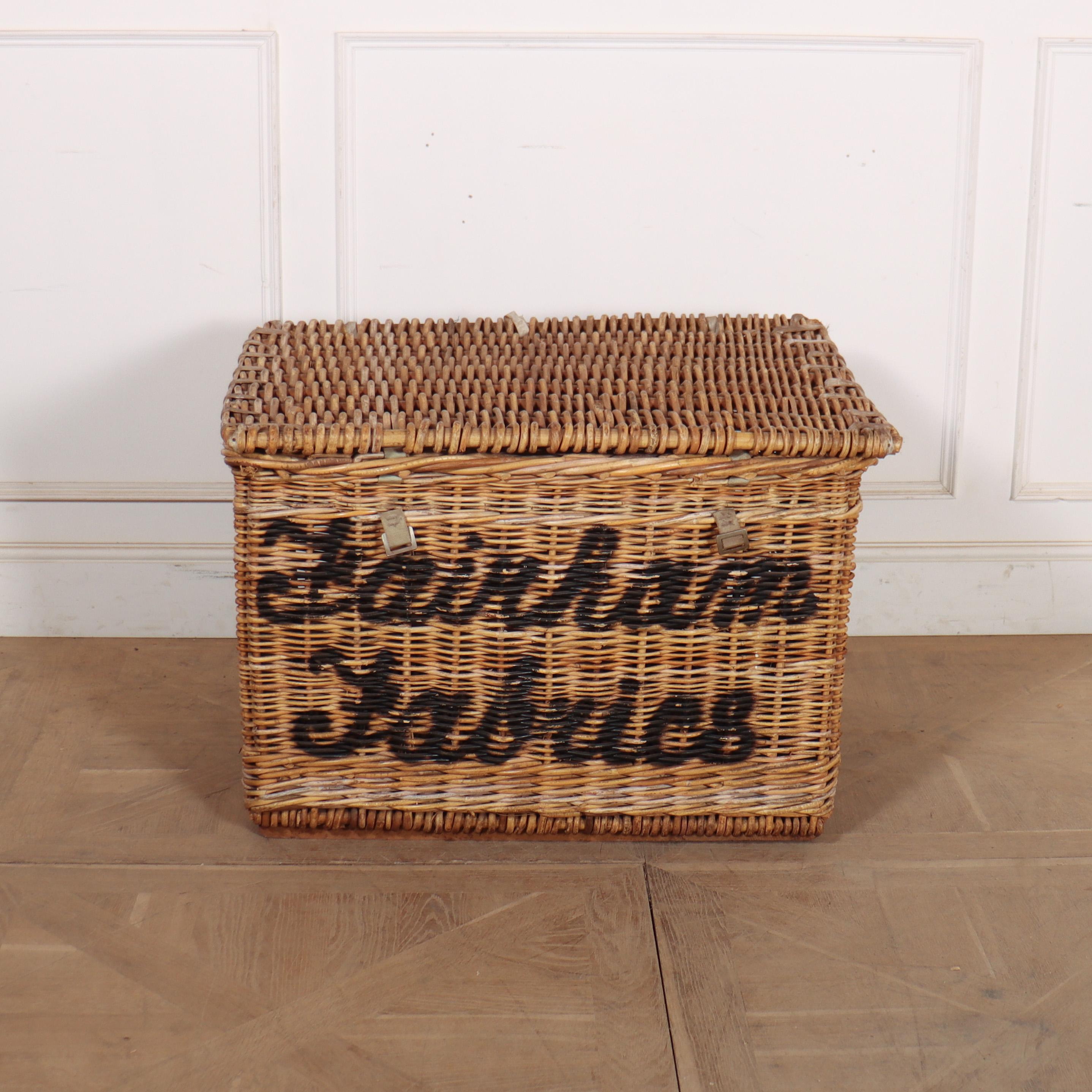 English wicker basket from a fabric mill. Would make a wonderful log basket. 1900.

 
Basket reference: F

Code: 9212

Dimensions:
W: 35.5