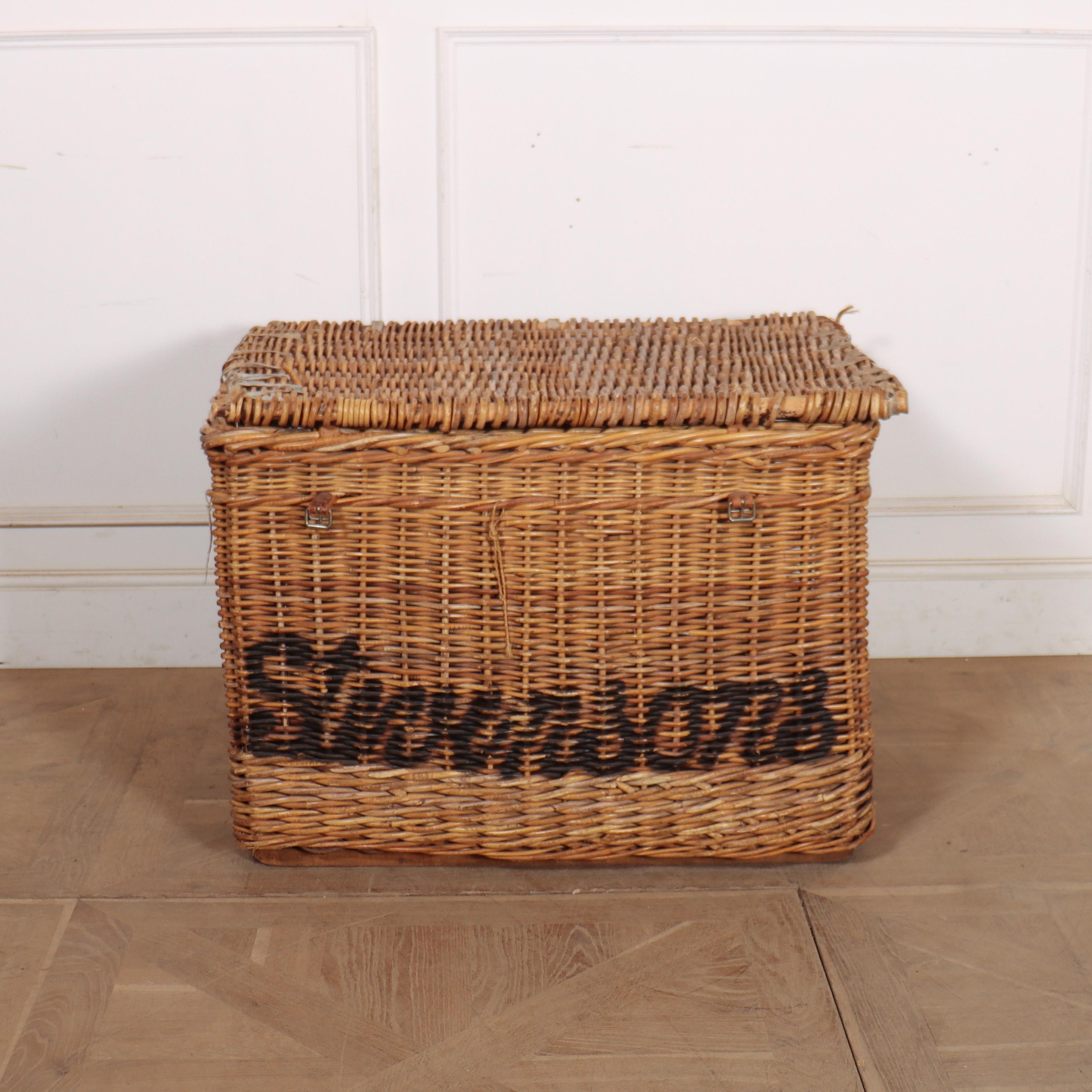 English wicker basket from a fabric mill. Would make a wonderful log basket. 1900.


Basket reference: H

Code: 9214

Dimensions:
W: 35.5