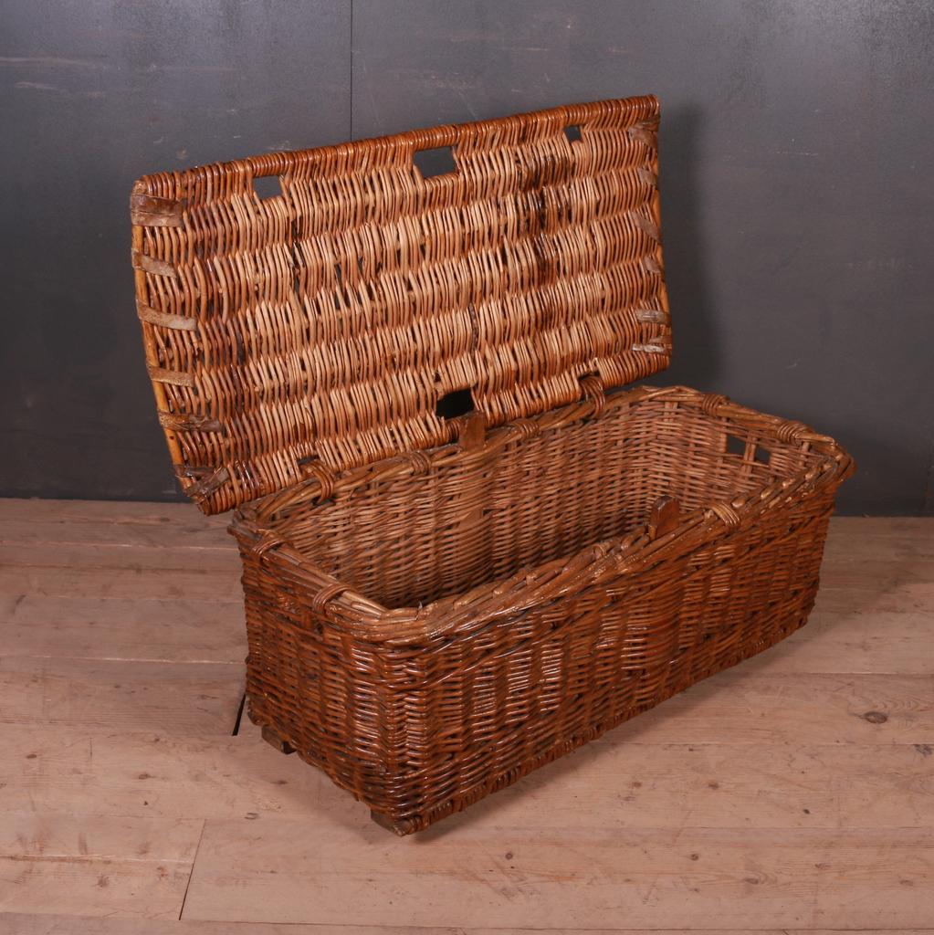 Georgian English Wicker Log Basket