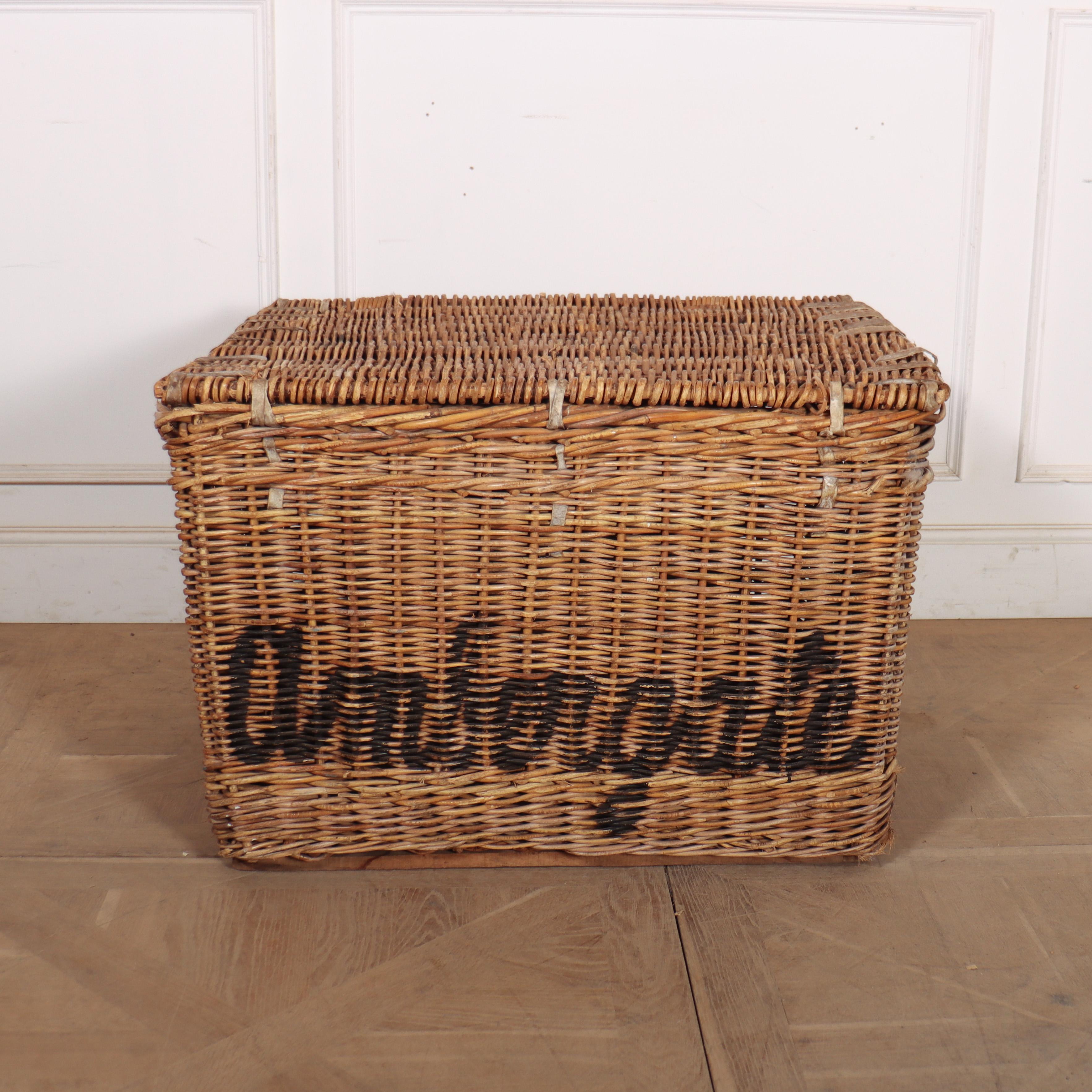 English Wicker Log Basket For Sale 1