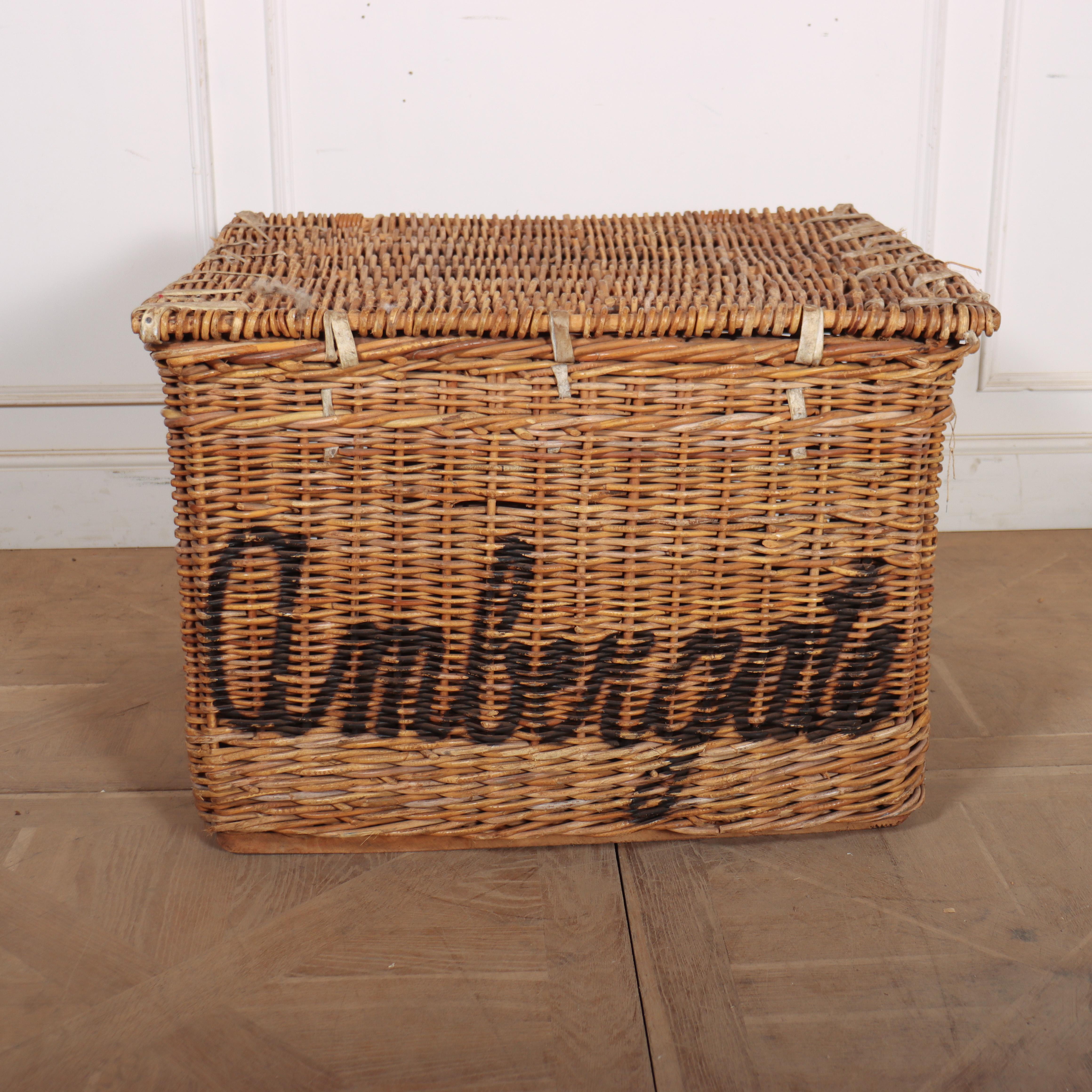 English Wicker Log Basket For Sale 1