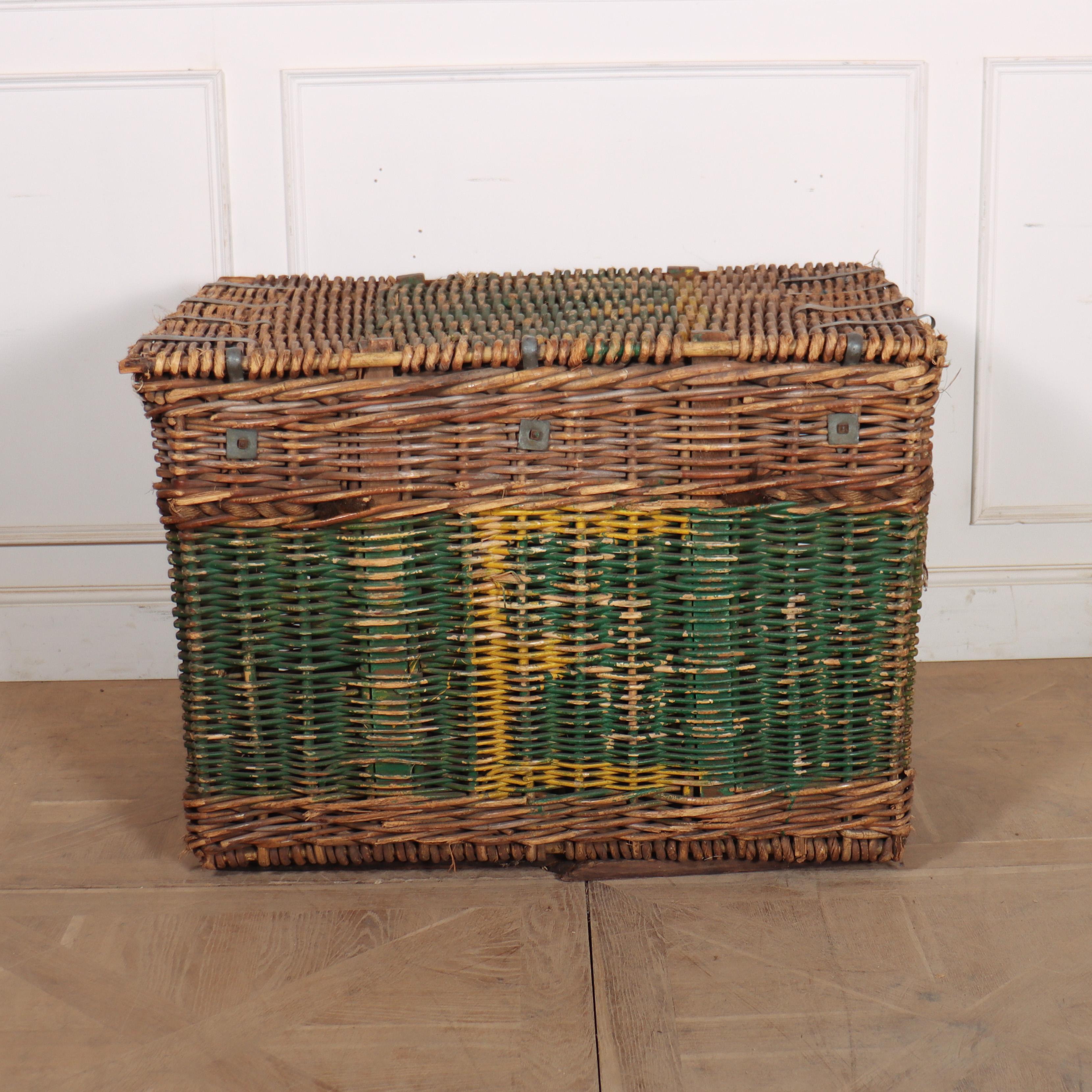 English Wicker Log Basket For Sale 1