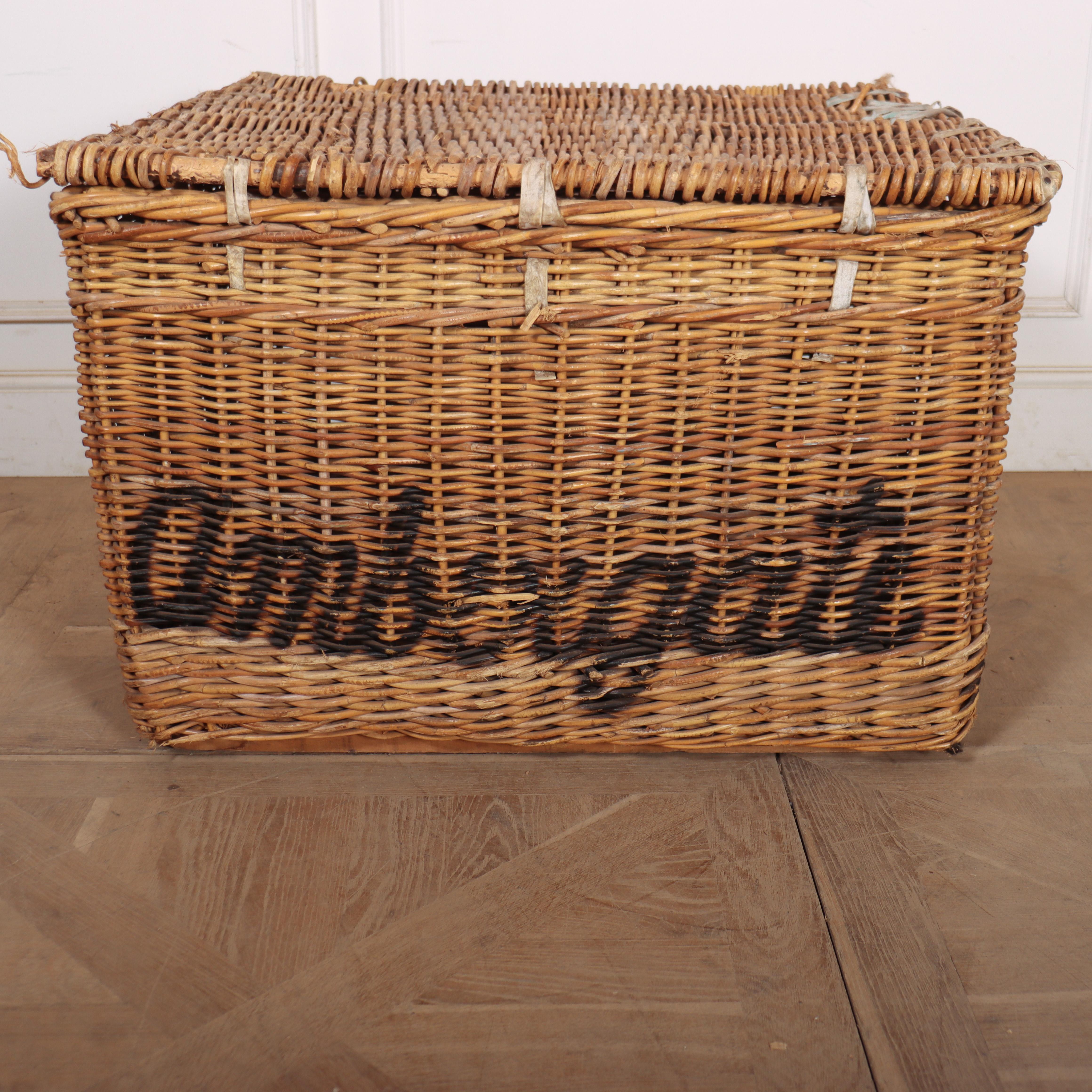 English Wicker Log Basket For Sale 1