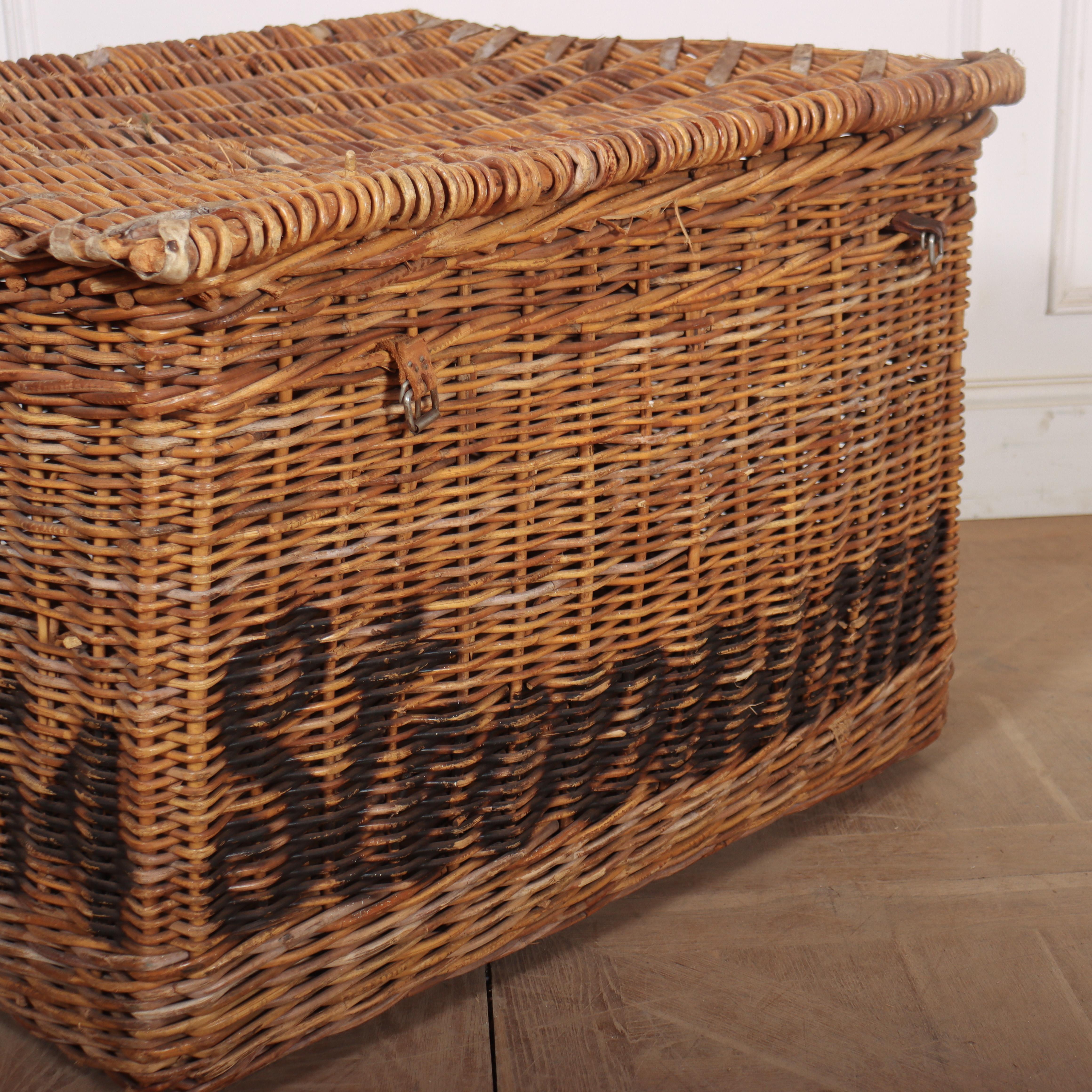 English Wicker Log Basket For Sale 1