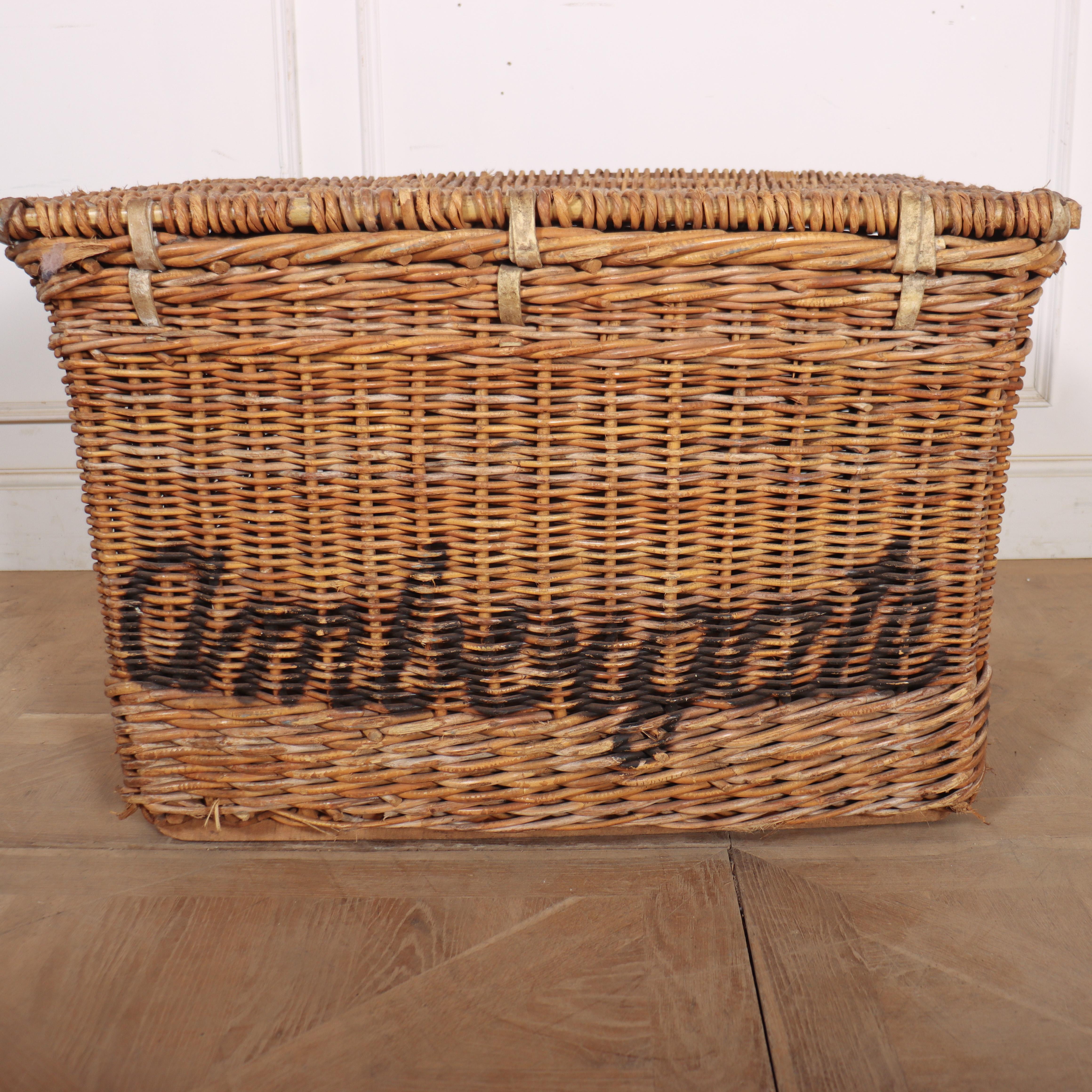 English Wicker Log Basket For Sale 1