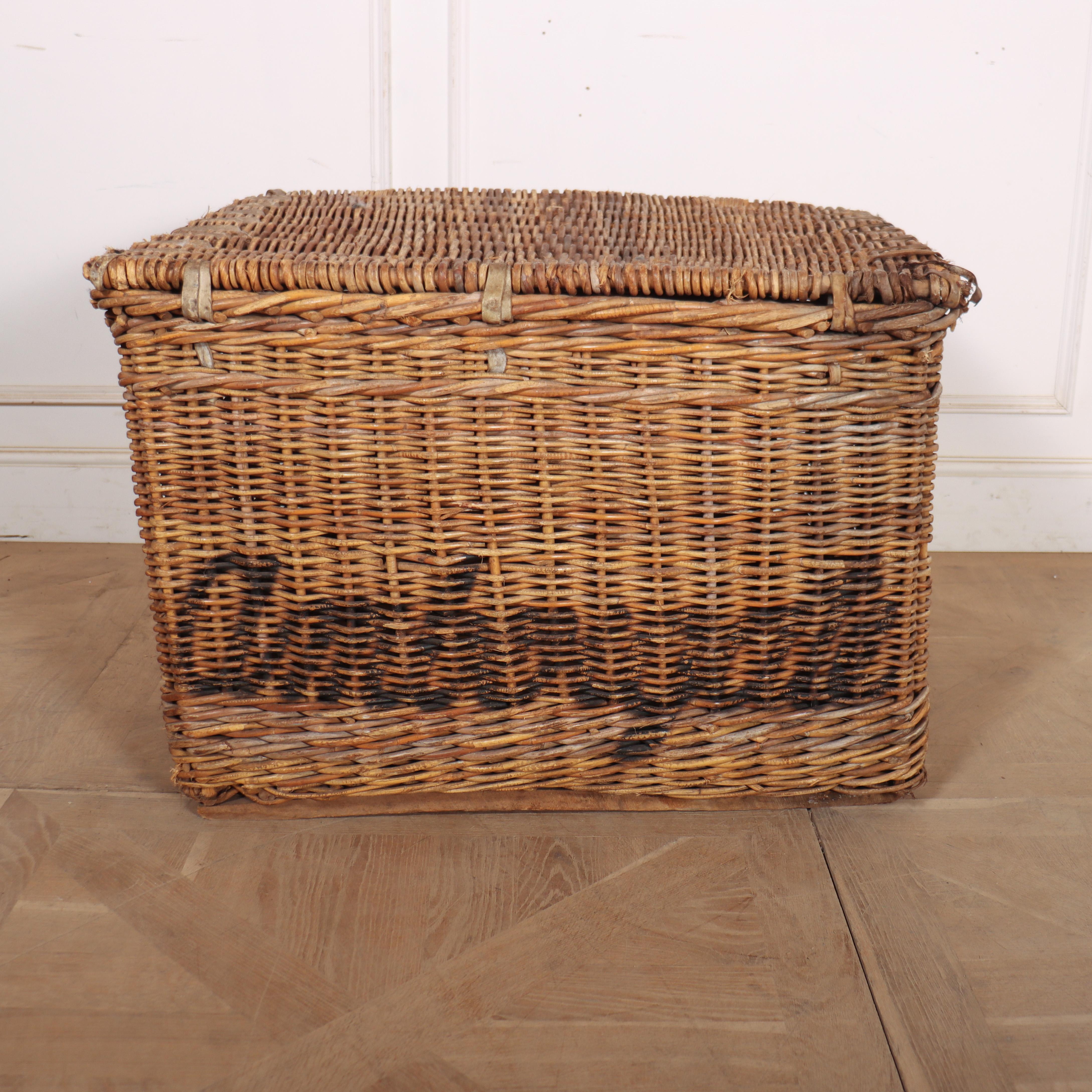 English Wicker Log Basket For Sale 1