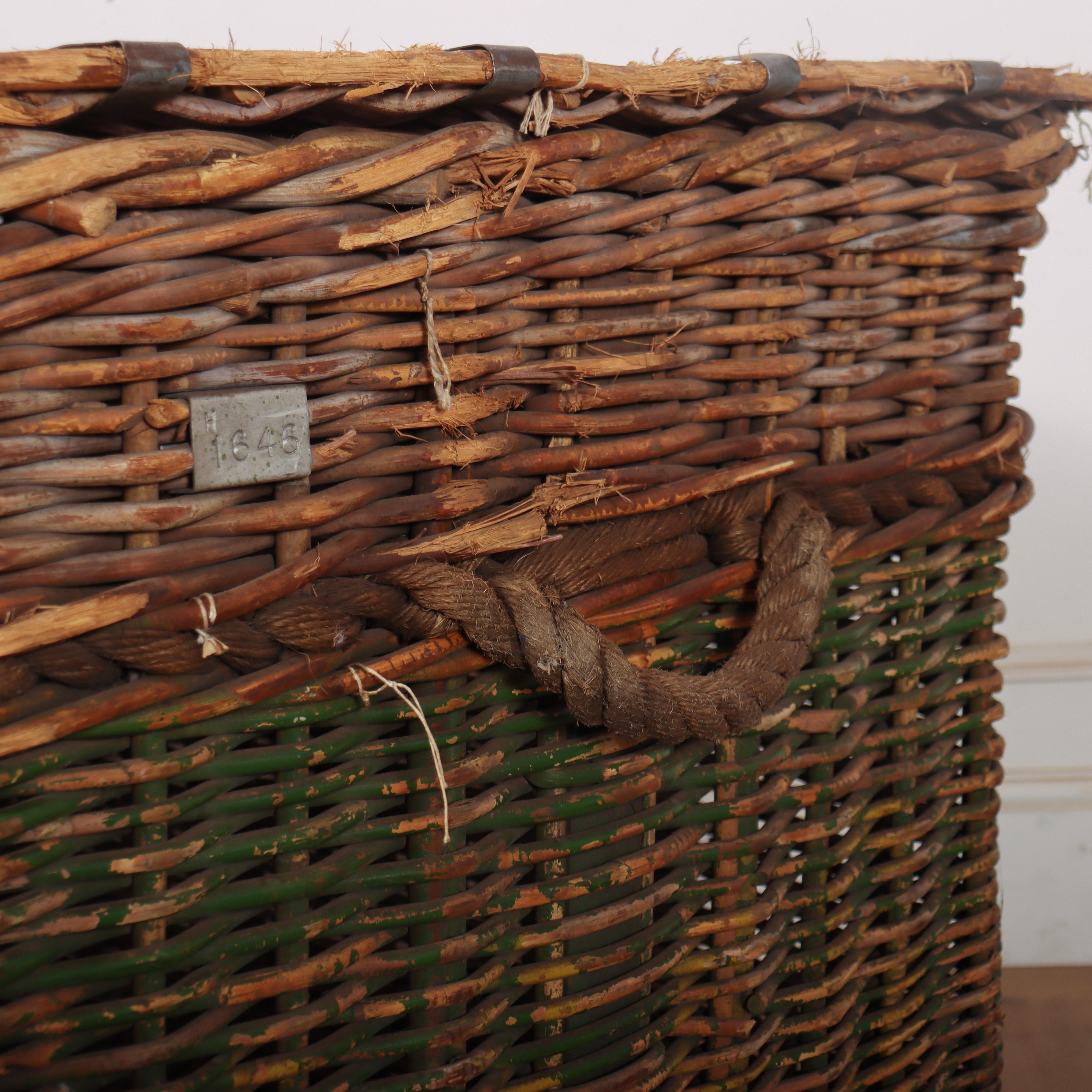 English Wicker Log Basket For Sale 3