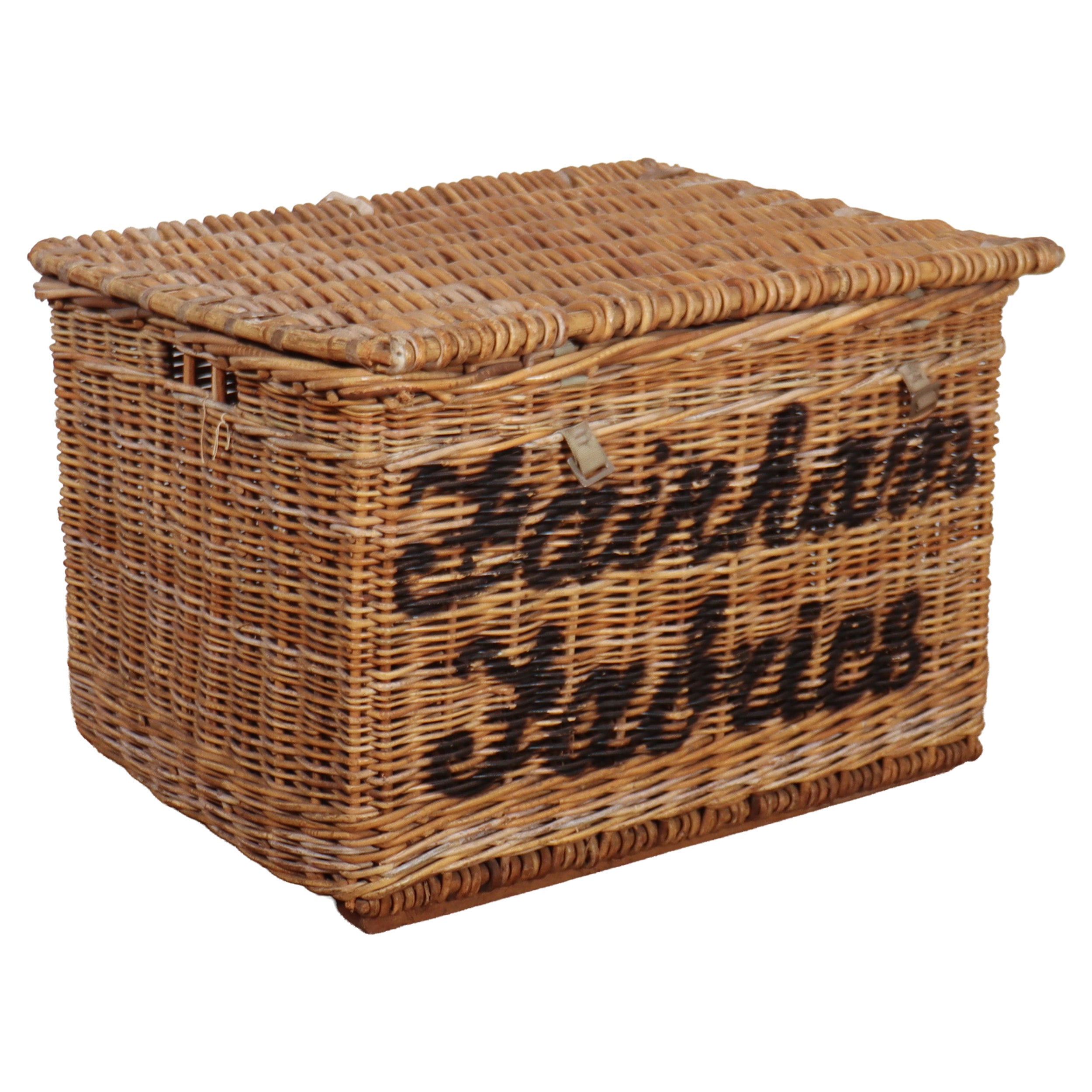 English Wicker Log Basket For Sale