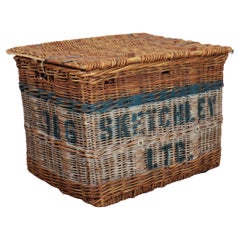 Antique English Wicker Log Basket