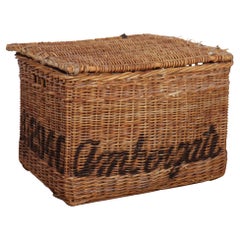 Antique English Wicker Log Basket
