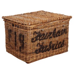Antique English Wicker Log Basket