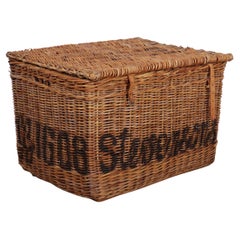 Antique English Wicker Log Basket