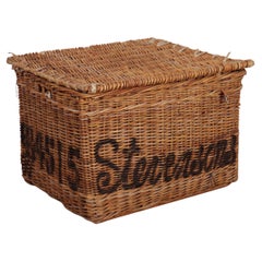 Antique English Wicker Log Basket