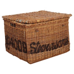 Antique English Wicker Log Basket