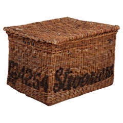 Antique English Wicker Log Basket