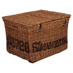 Antique English Wicker Log Basket