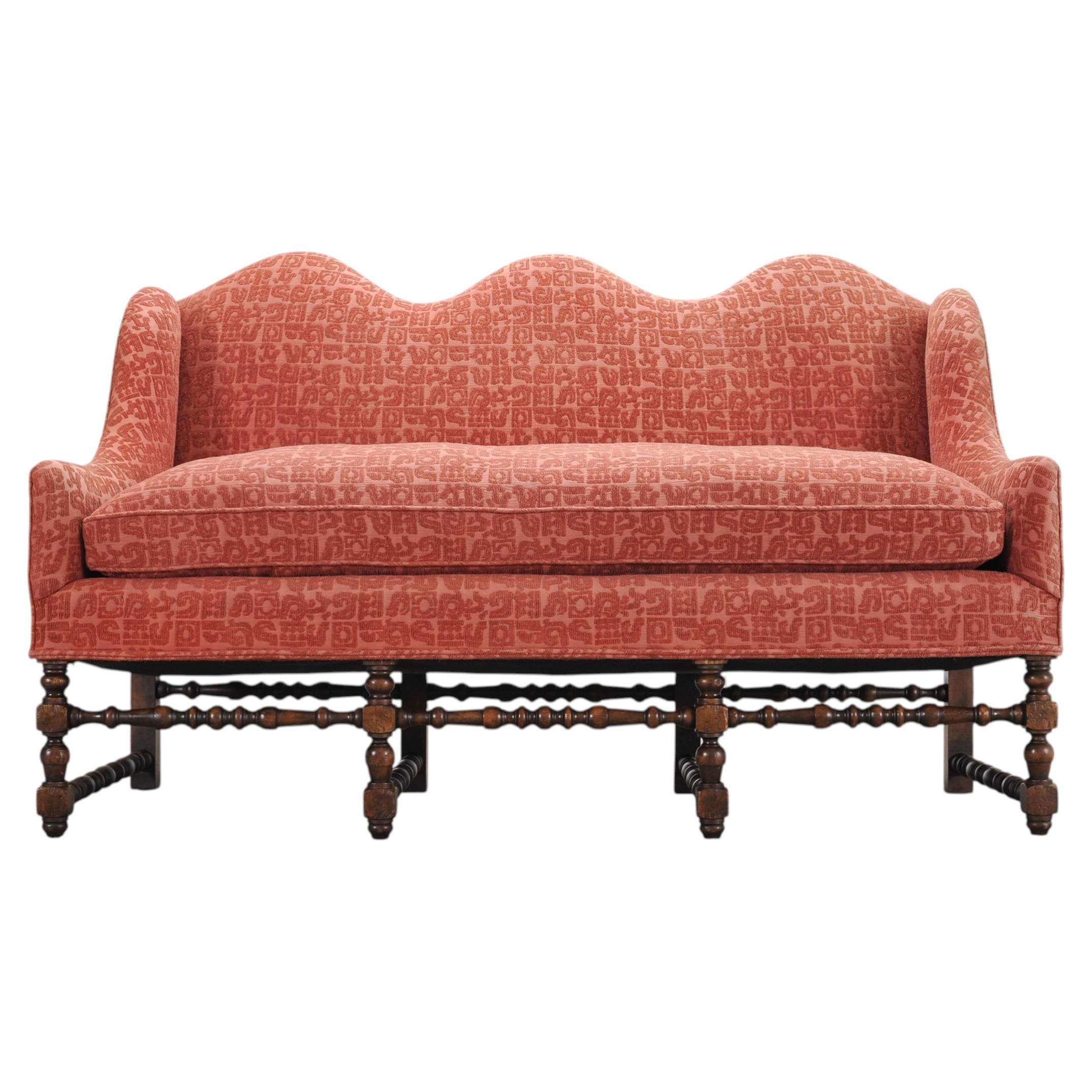 English William and Mary Baroque Style Camel Hump Back Settee For Sale