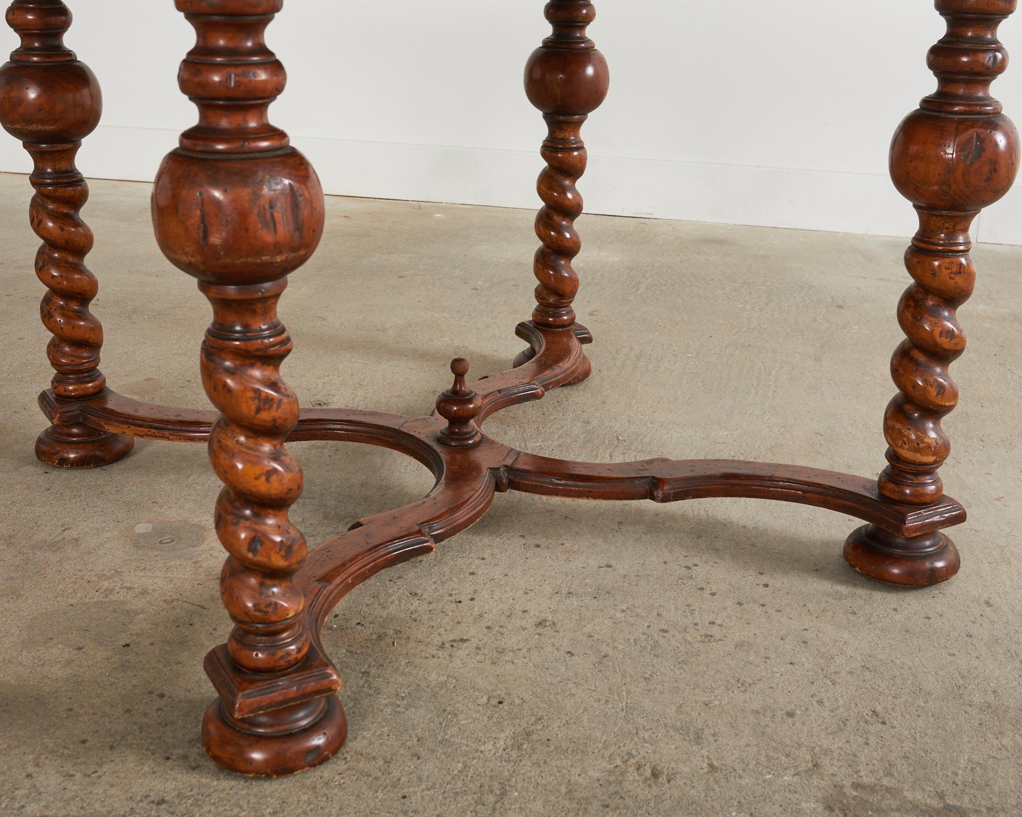 English William and Mary Style Barley Twist Dining Table 3
