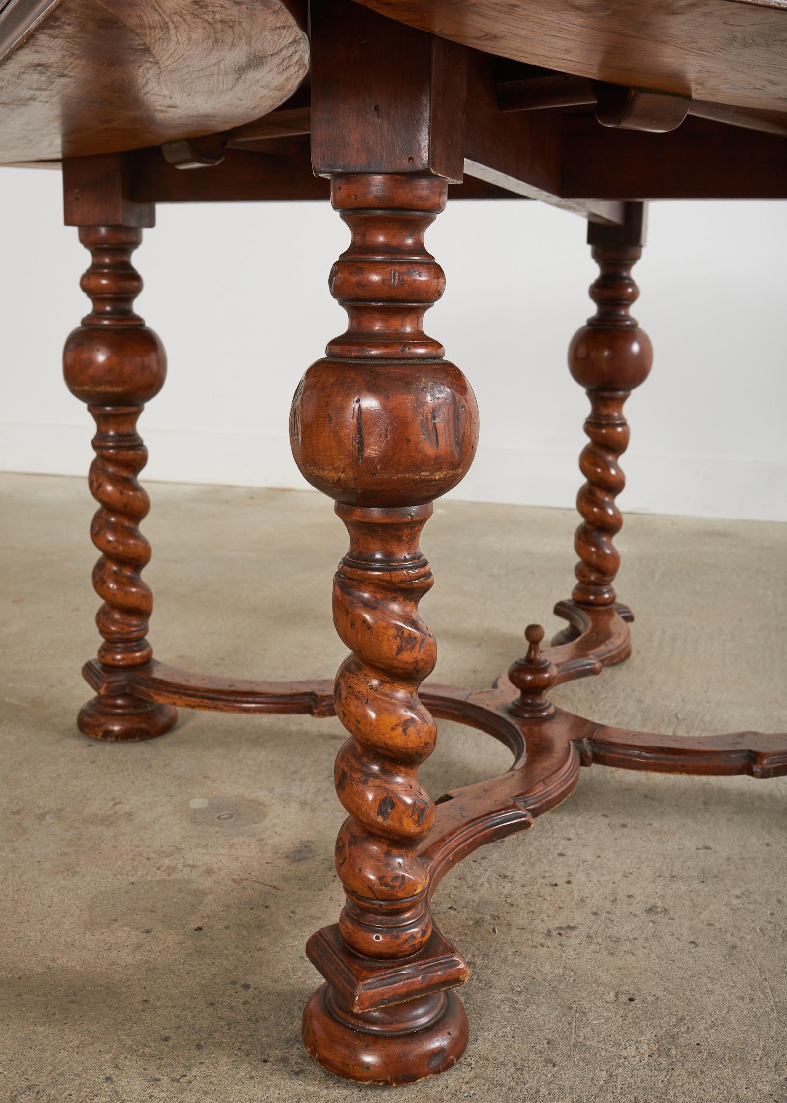 English William and Mary Style Barley Twist Dining Table 6