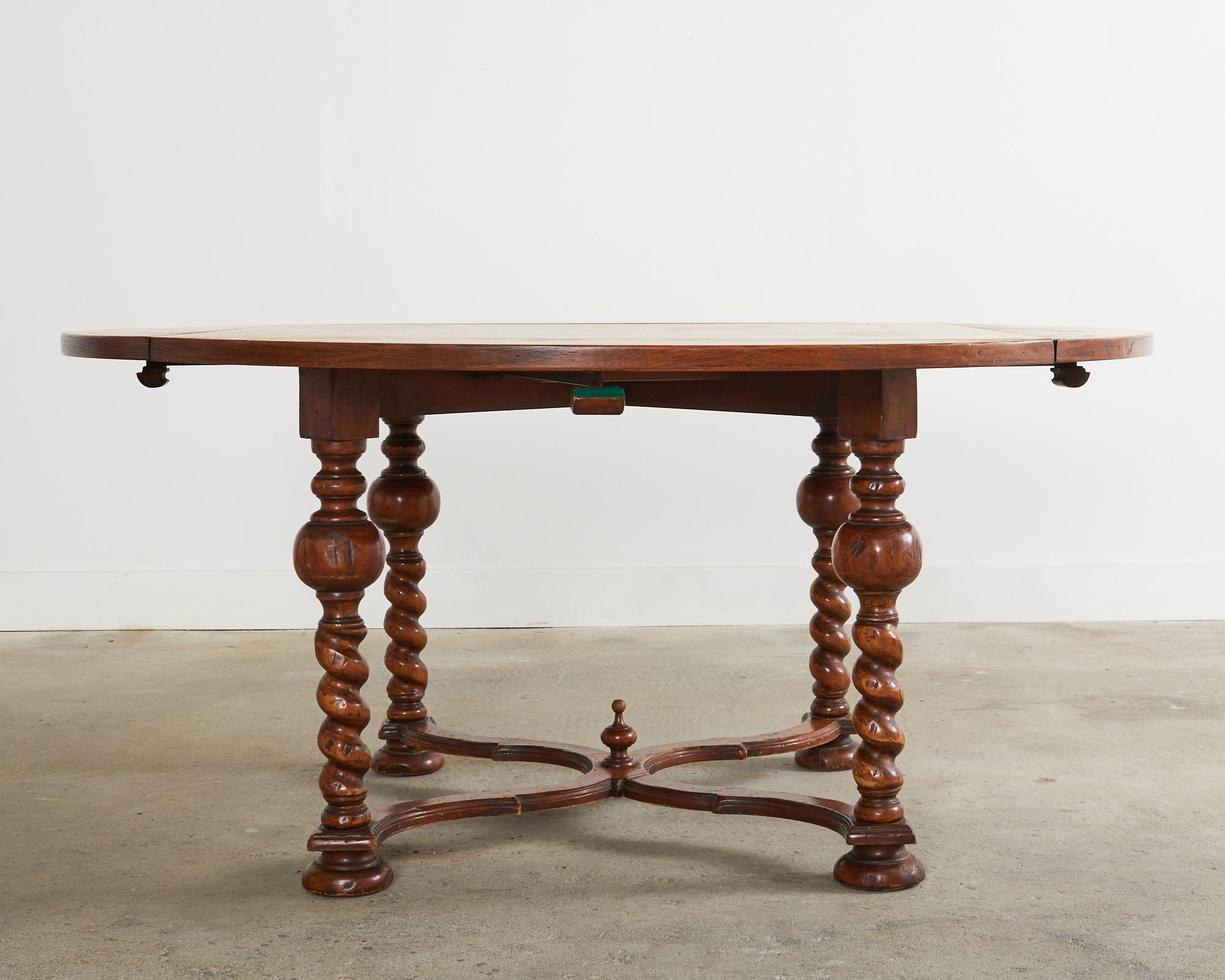 20th Century English William and Mary Style Barley Twist Dining Table