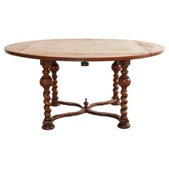 English William and Mary Style Barley Twist Dining Table