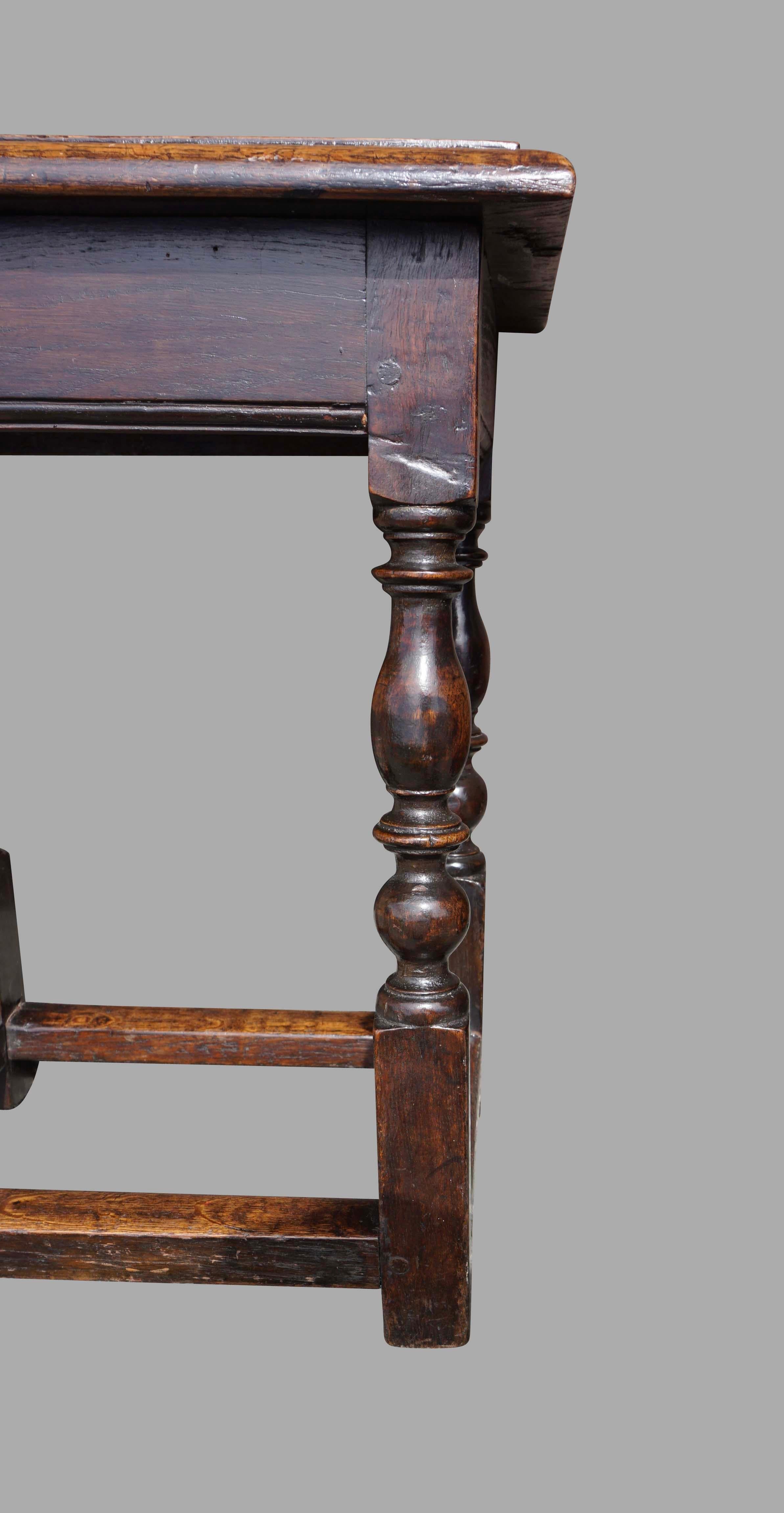 English William and Mary Style Oak Joint Stool 3